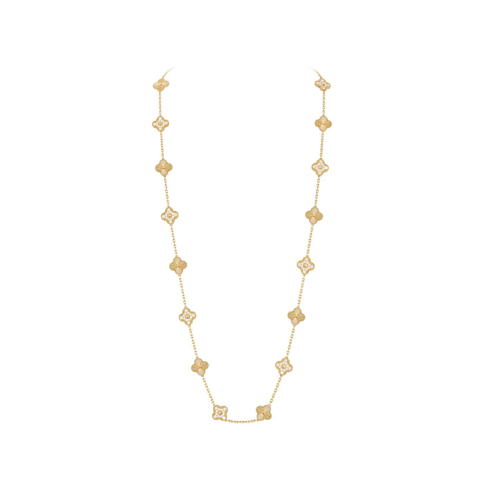 VINTAGE ALHAMBRA 20 MOTIFS OR JAUNE 750/1000, DIAMANT