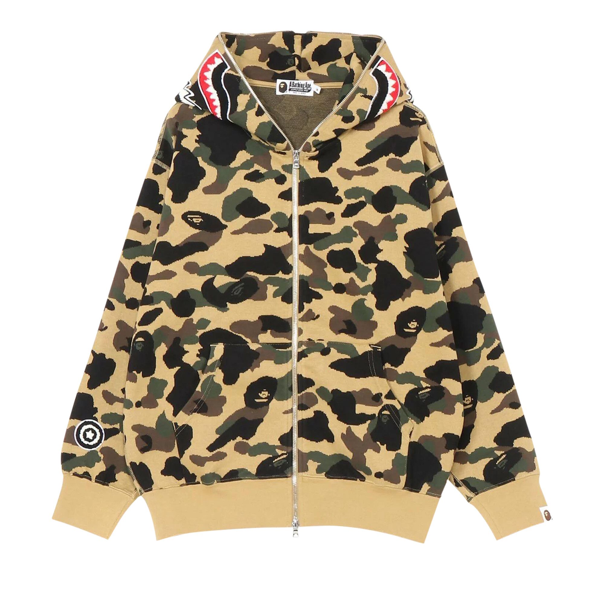 1ST CAMO JACQUARD SHARK RELAXED FIT FULL ZIP HOODIE « YELLOW »