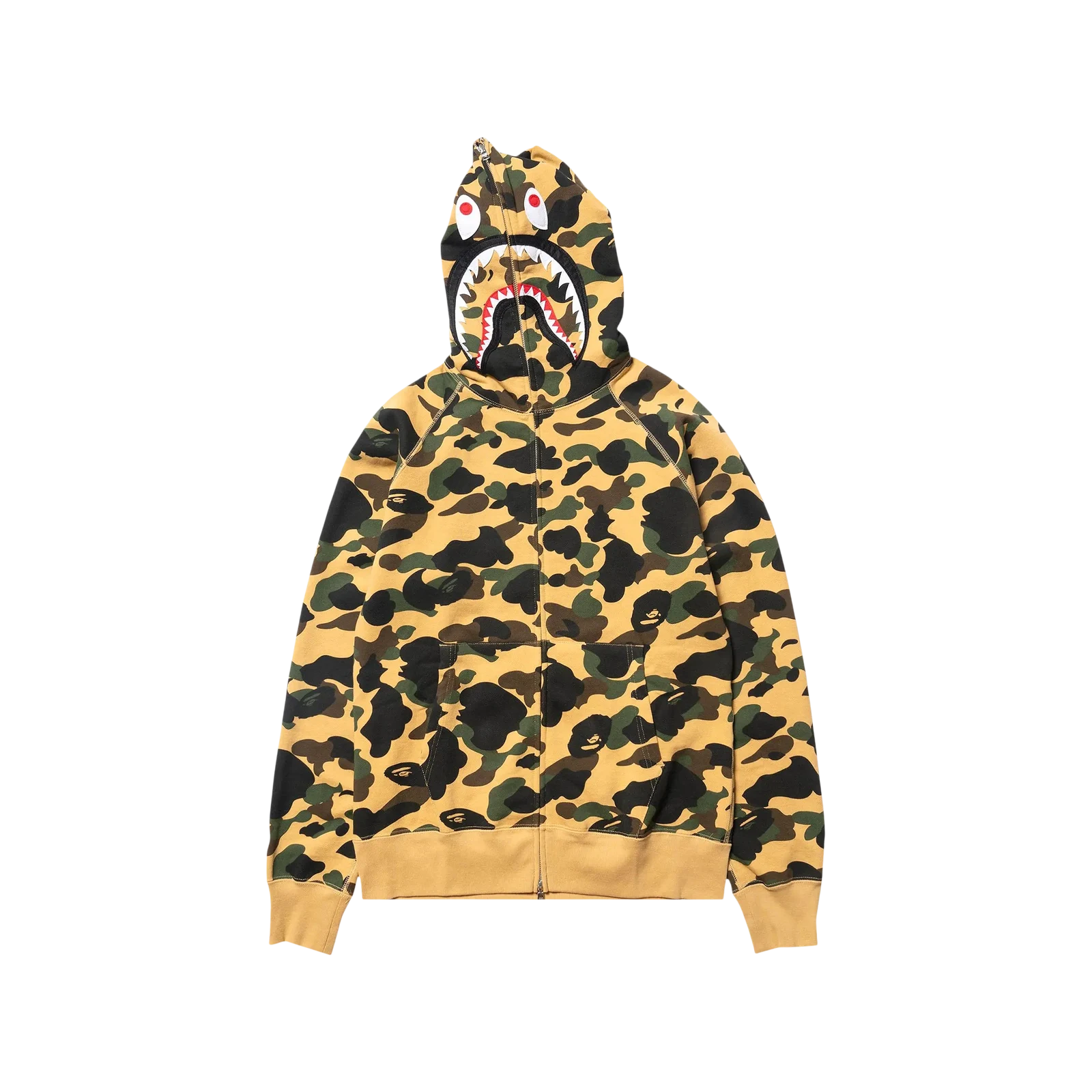 1ST CAMO SHARK FULL ZIP HOODIE « YELLOW »