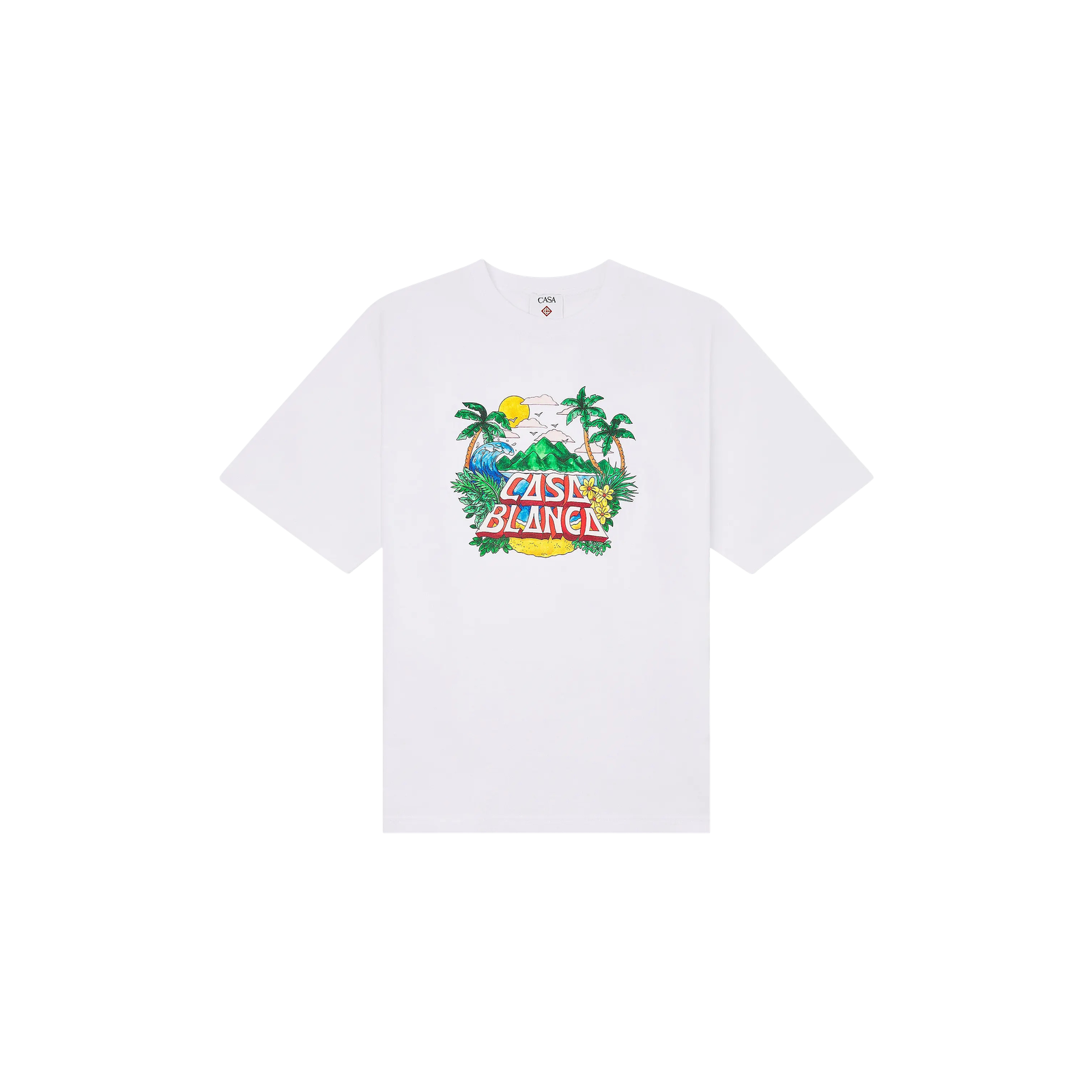 CASA BEACH WAVE PRINTED OVERSIZED T-SHIRT « WHITE »