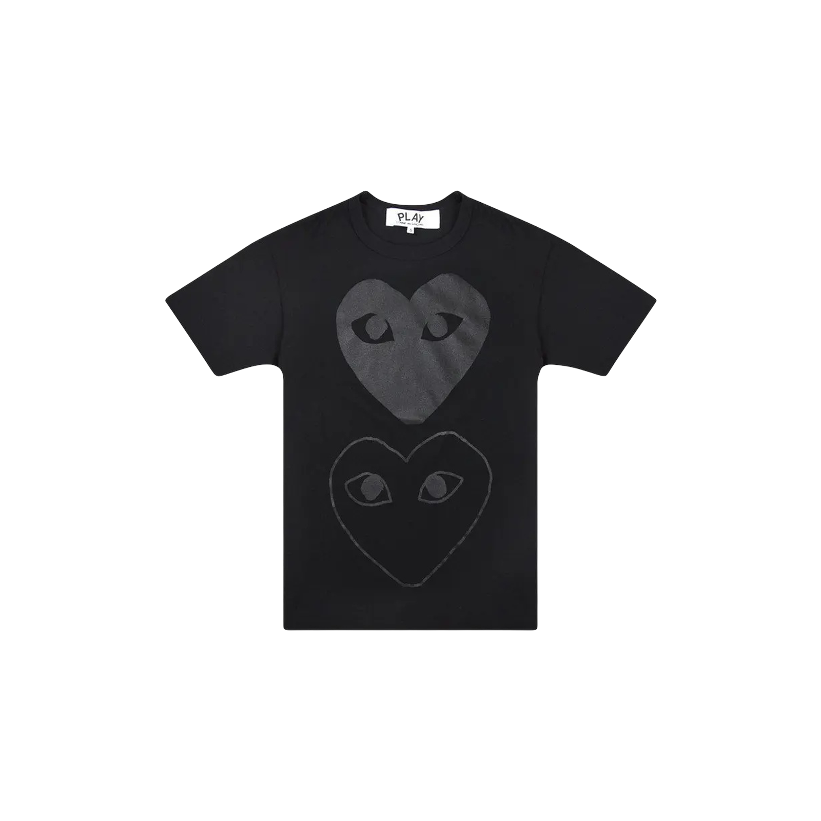 PLAY DOUBLE HEARTS T-SHIRT « BLACK/BLACK »
