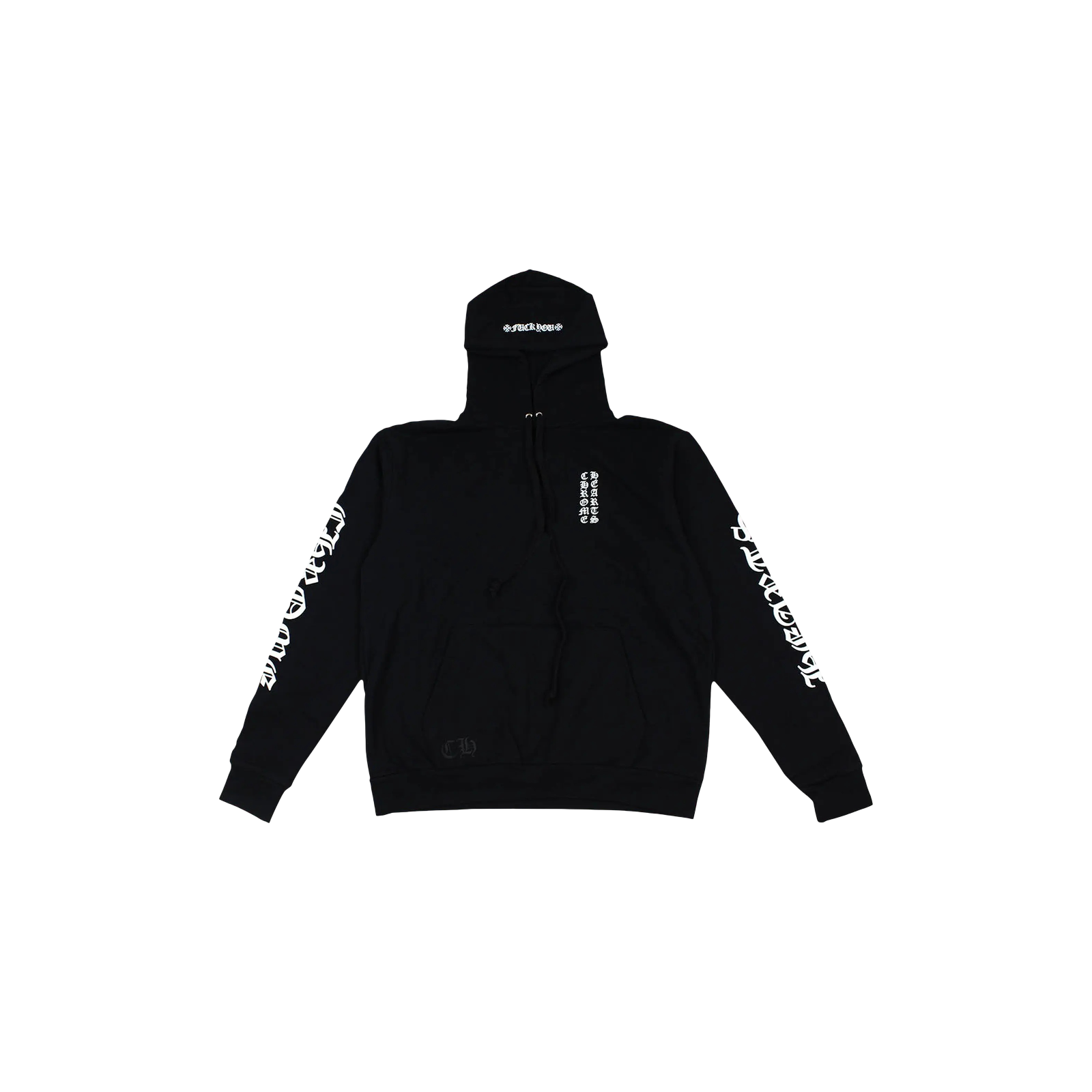 LETTERS SLEEVE FLEECE PULLOVER HOODIE « BLACK/WHITE »