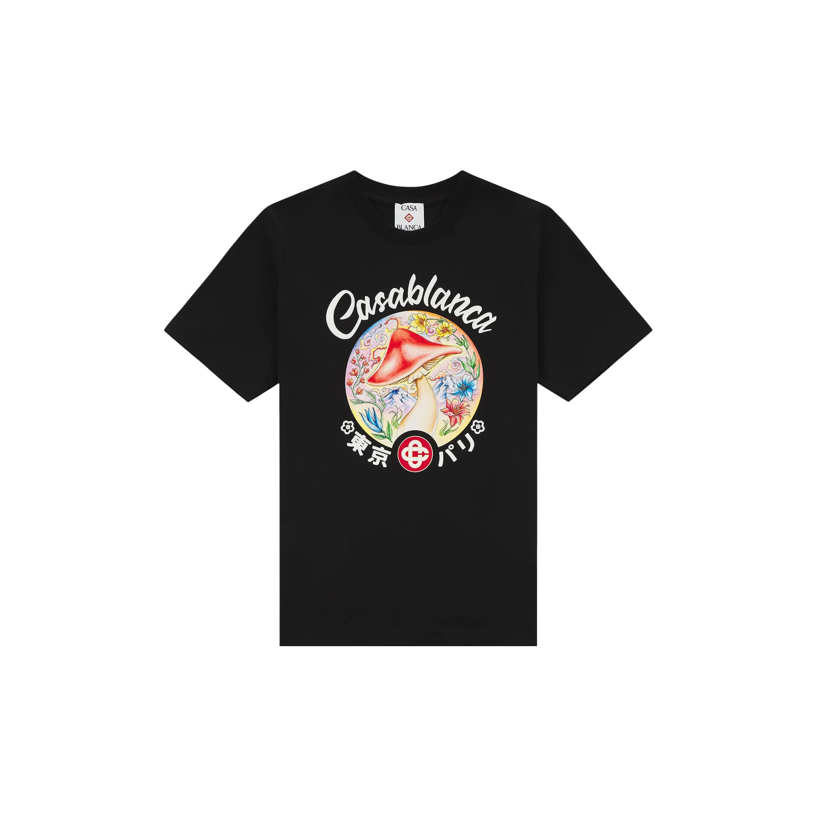 MUSHROOM EMBLEM PRINTED T-SHIRT « BLACK »