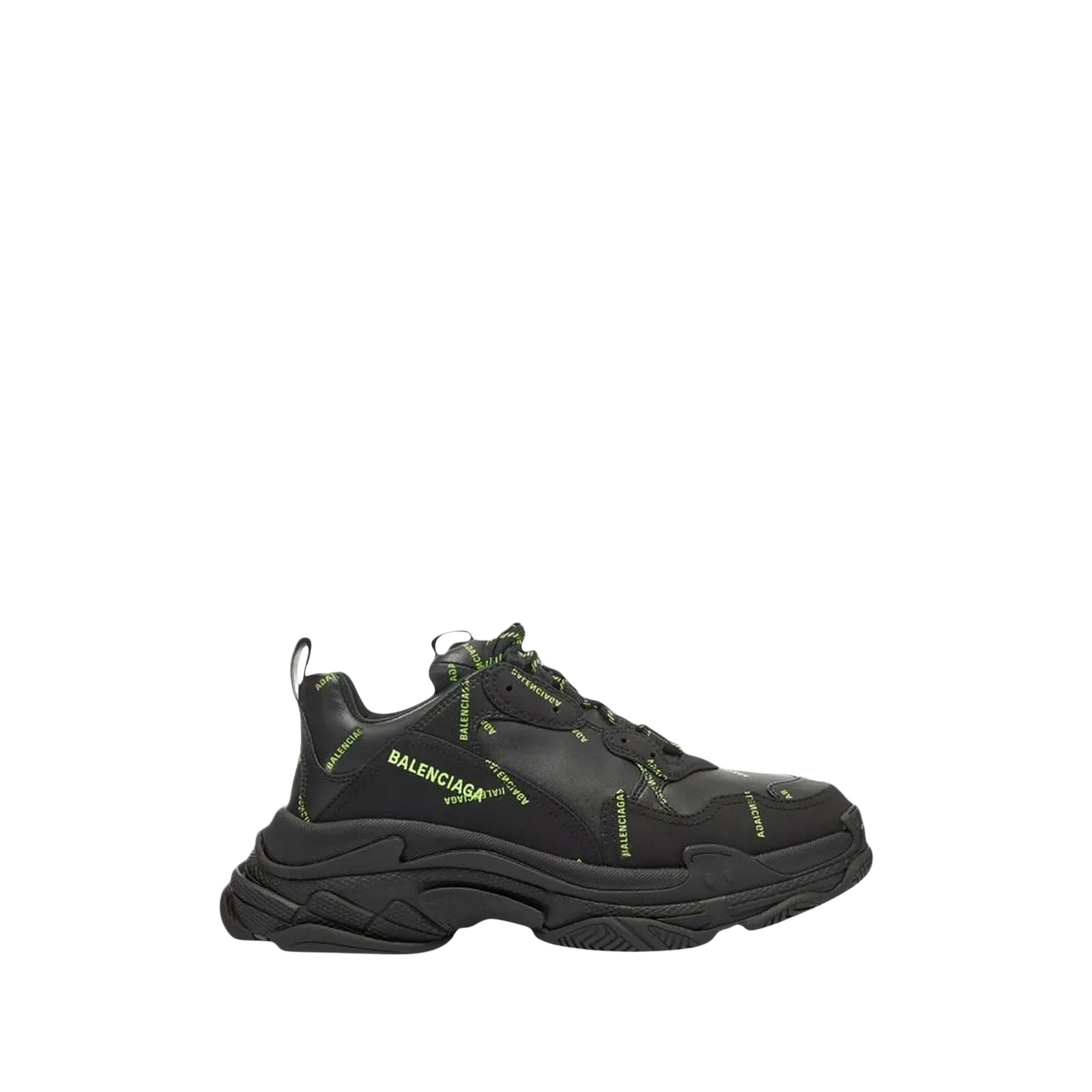 TRIPLE S « ALLOVER LOGO BLACK FLUO YELLOW »