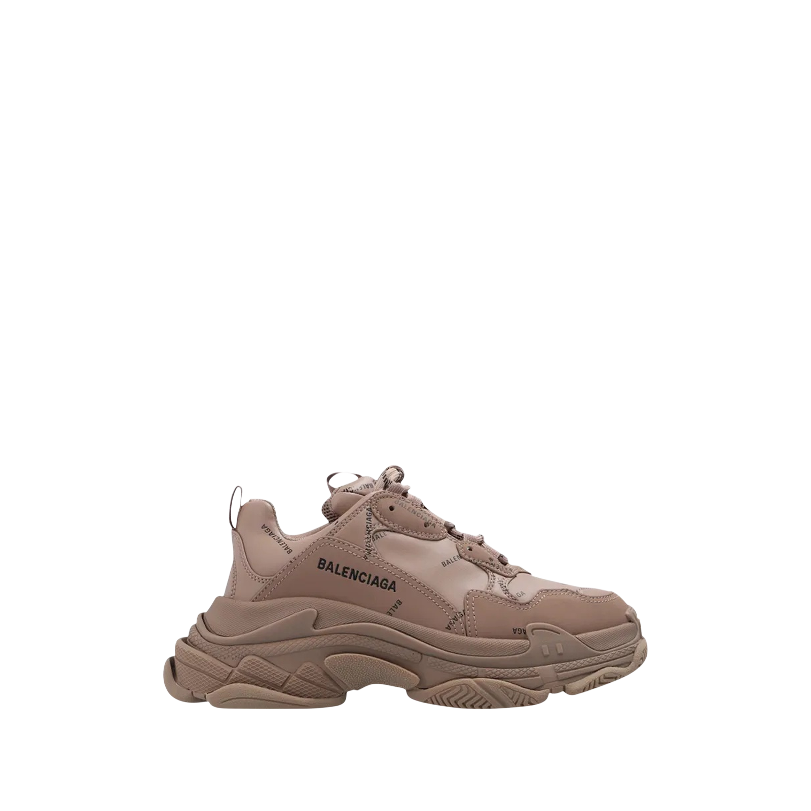 TRIPLE S « ALLOVER LOGO DARK BEIGE »