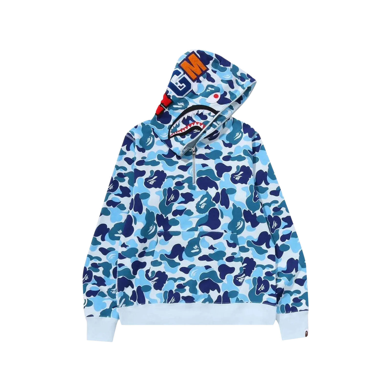 ABC CAMO SHARK HALF ZIP PULLOVER HOODIE « BLUE »