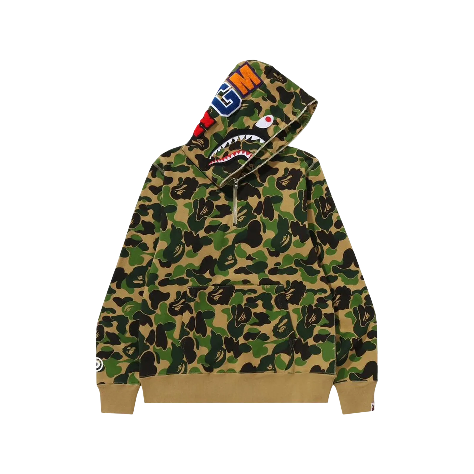 ABC CAMO SHARK HALF ZIP PULLOVER HOODIE « GREEN »
