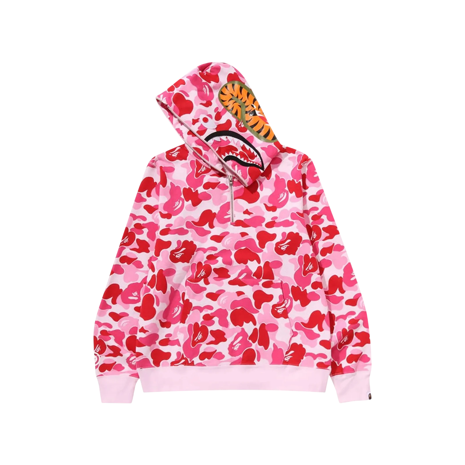 ABC CAMO SHARK HALF ZIP PULLOVER HOODIE « PINK »