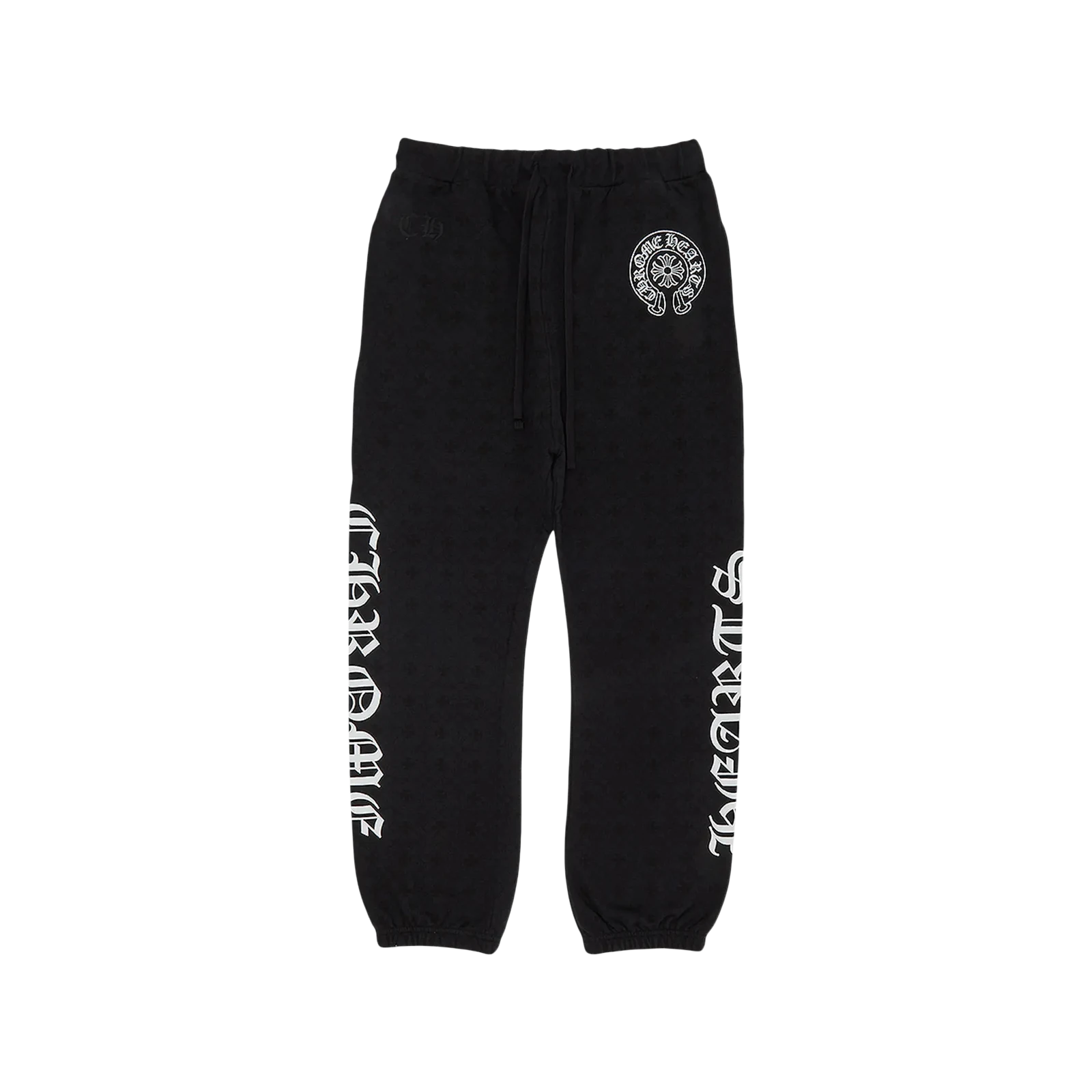 ALL OVER MONOGRAM HORSESHOE LOGO SWEATPANTS « BLACK »