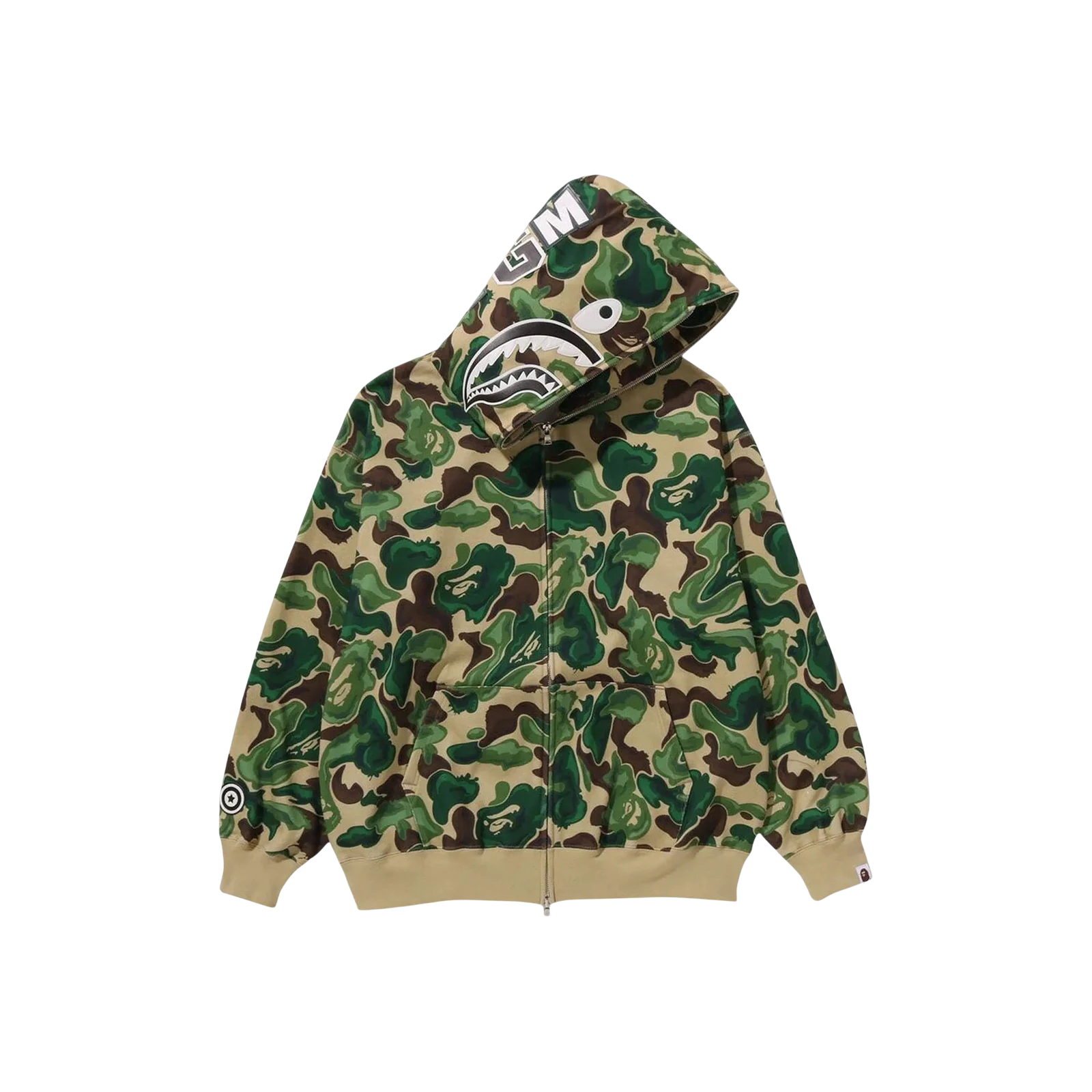 ART CAMO SHARK FULL ZIP HOODIE « GREEN »