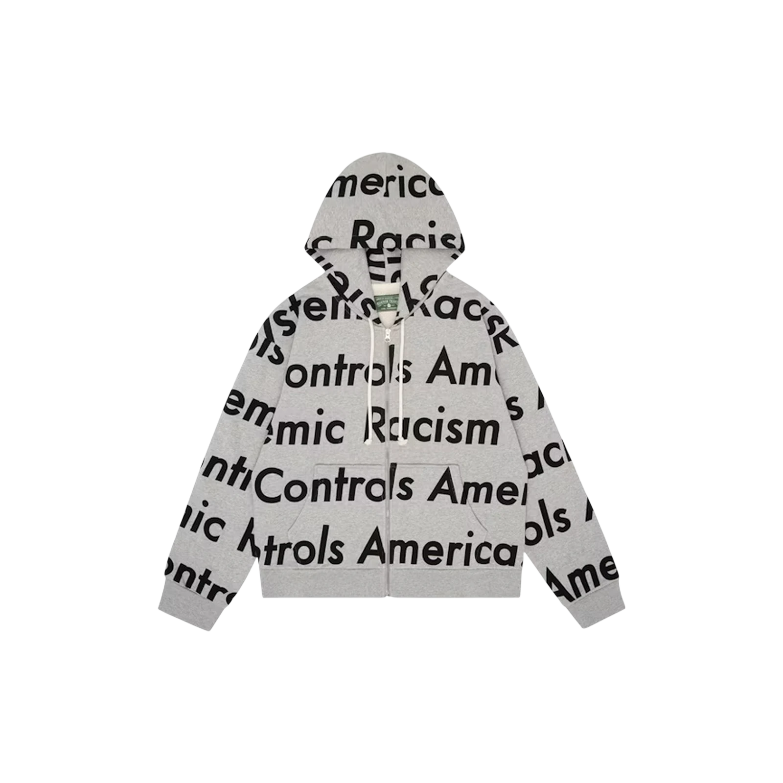 ARTHUR JAFA X SYSTEMIC RACISM CONTROLS AMERICA ZIP UP HOODIE HEATHER « GREY »