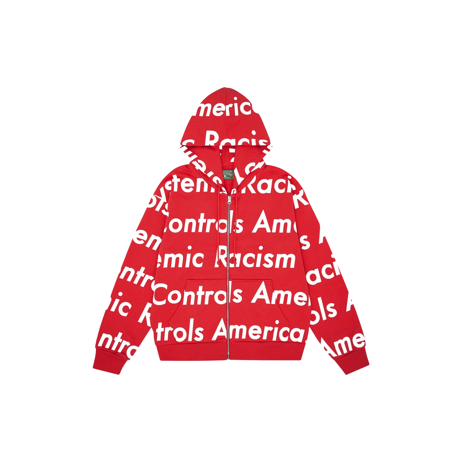 ARTHUR JAFA X SYSTEMIC RACISM CONTROLS AMERICA ZIP UP HOODIE « RED »