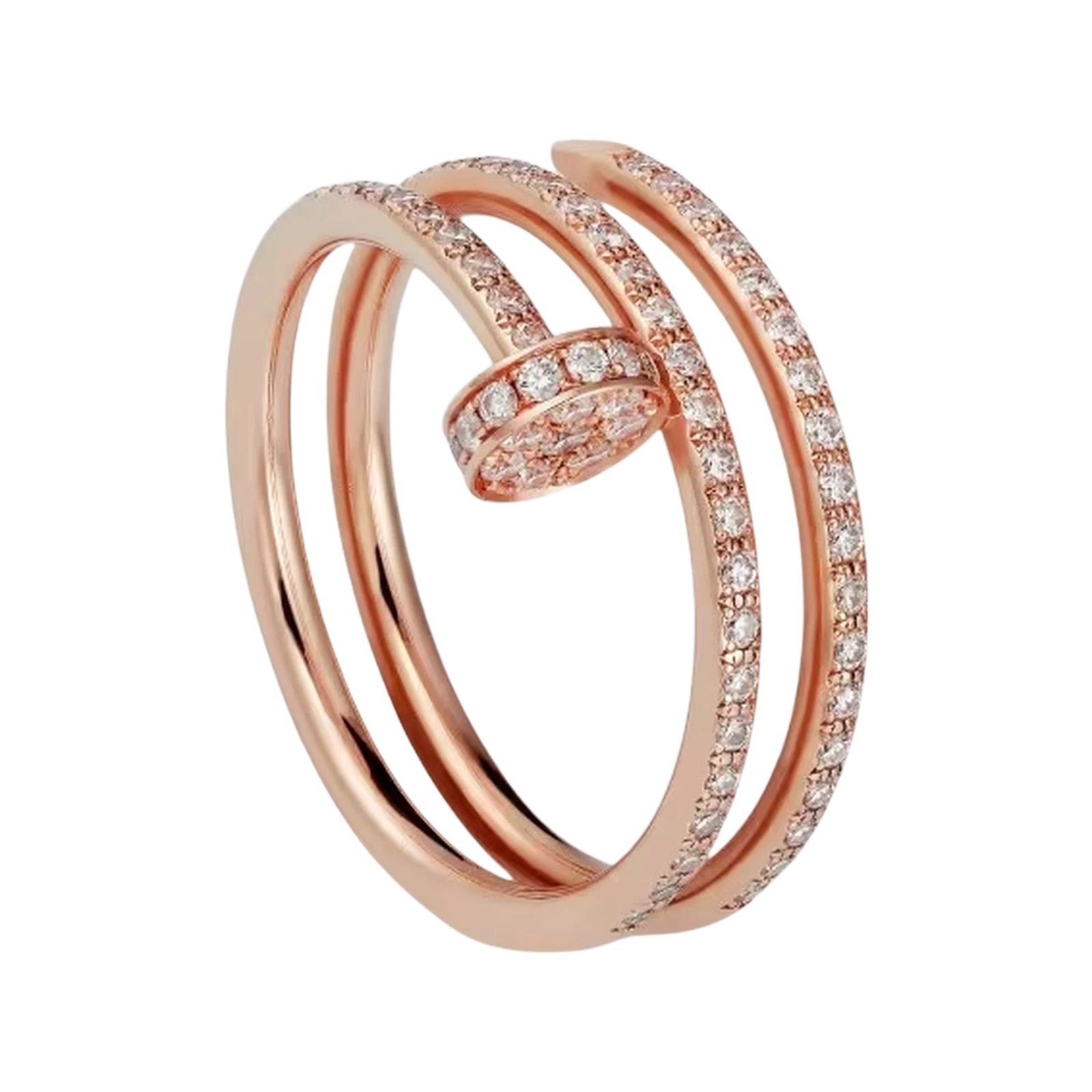 BAGUE JUSTE UN CLOU DOUBLE SEMI-PAVÉE