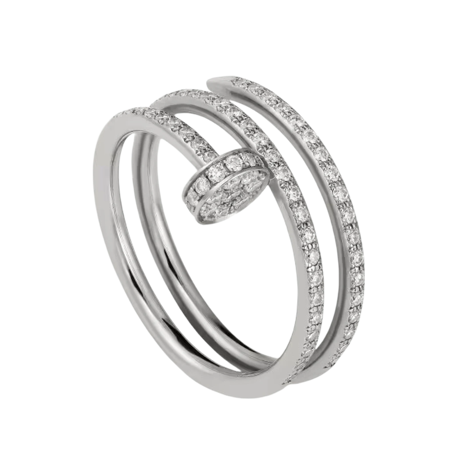 BAGUE JUSTE UN CLOU DOUBLE SEMI-PAVÉE
