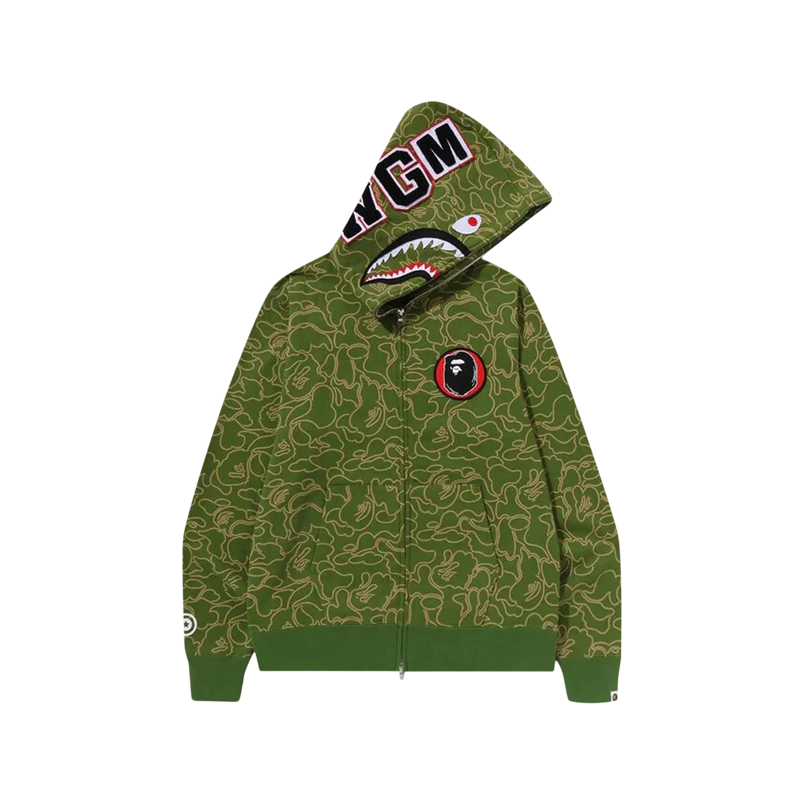 30TH ANNIVERSARY LINE CAMO SHARK FULL ZIP HOODIE « GREEN »