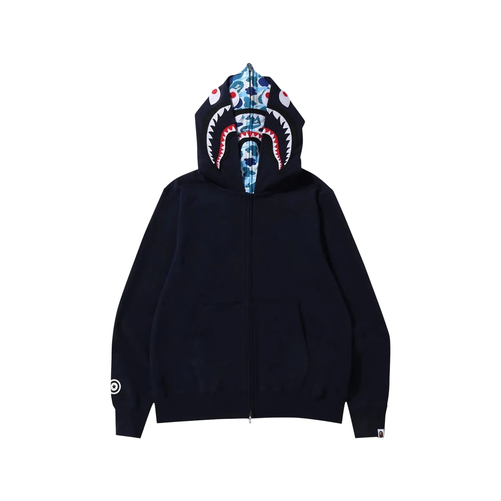 ABC CAMO SHARK WIDE FIT FULL ZIP DOUBLE HOODIE « NAVY »