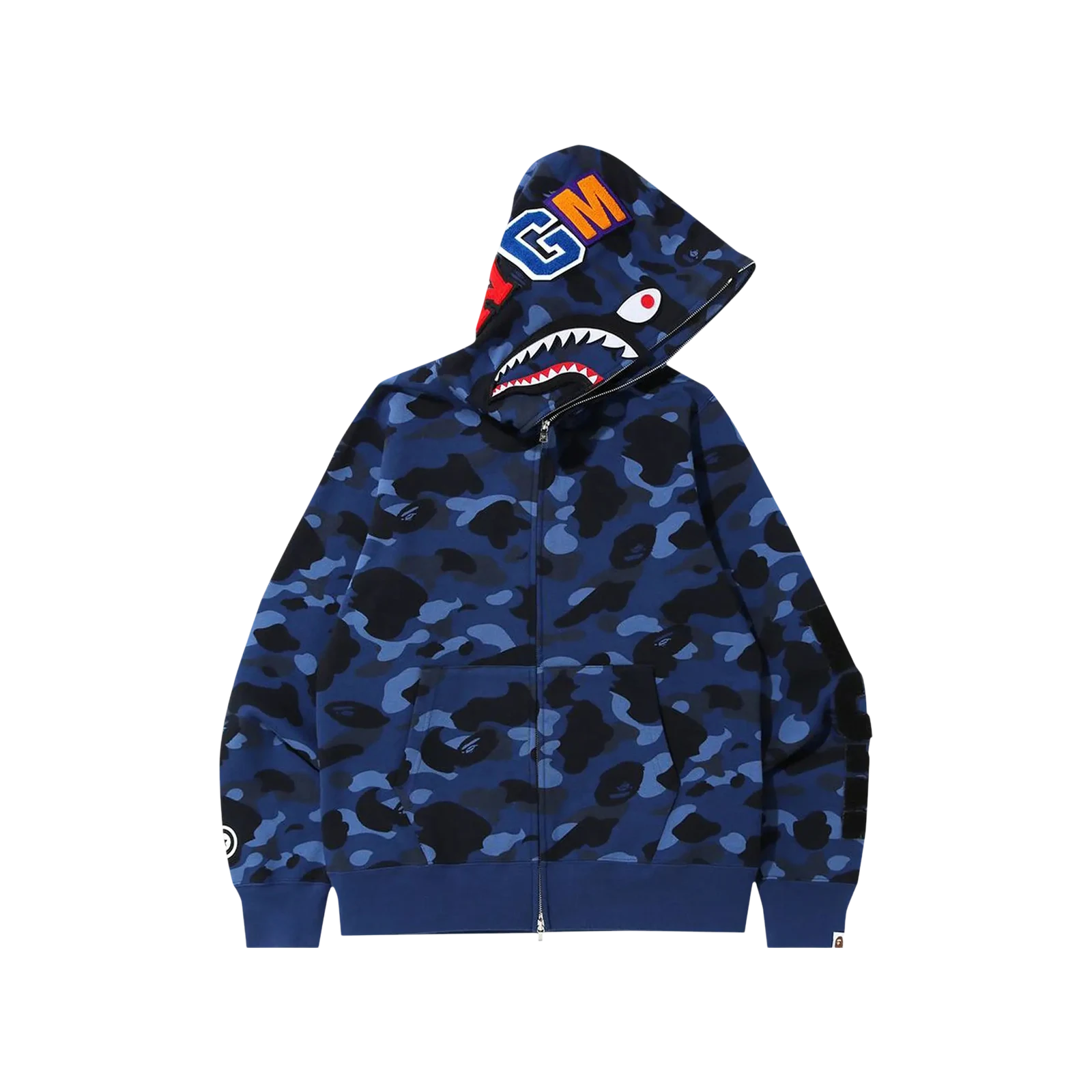 COLOR CAMO DETACHABLE SHARK FULL ZIP HOODIE « BLUE »