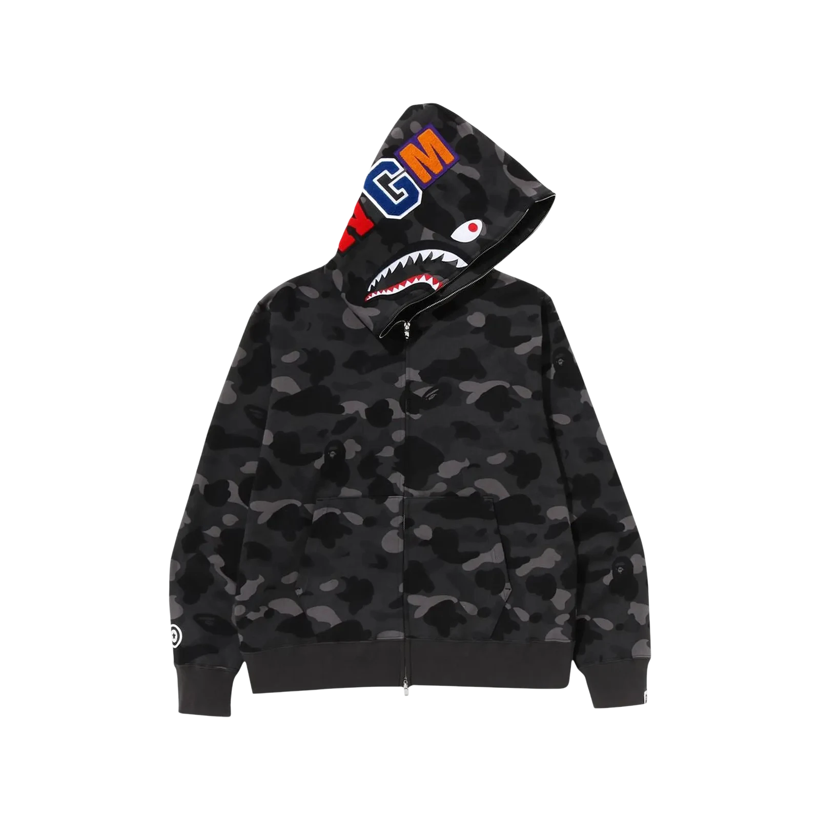 COLOR CAMO SHARK FULL ZIP HOODIE « BLACK »