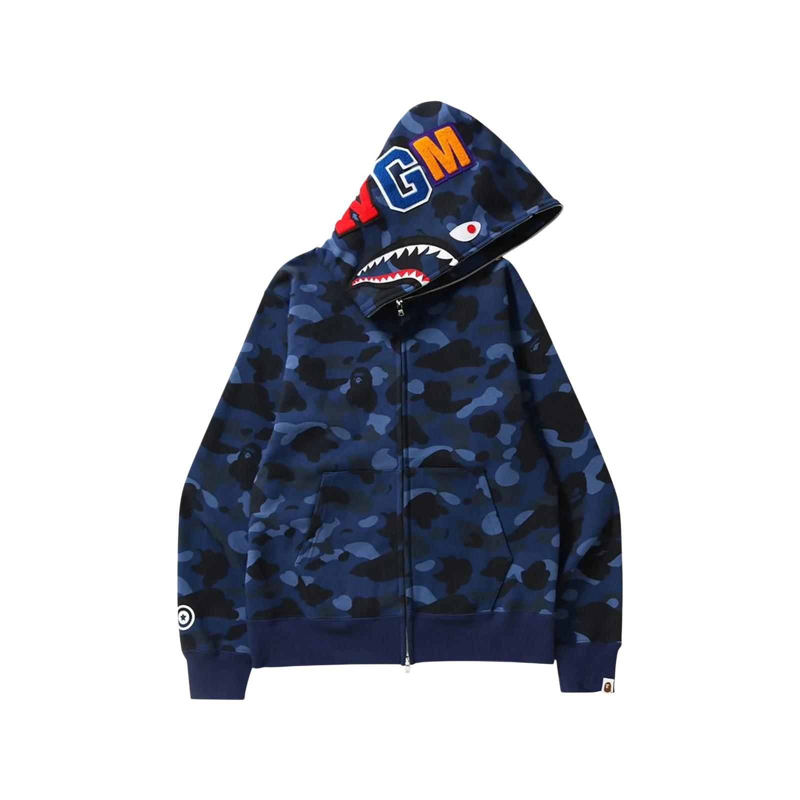 COLOR CAMO SHARK FULL ZIP HOODIE « NAVY »