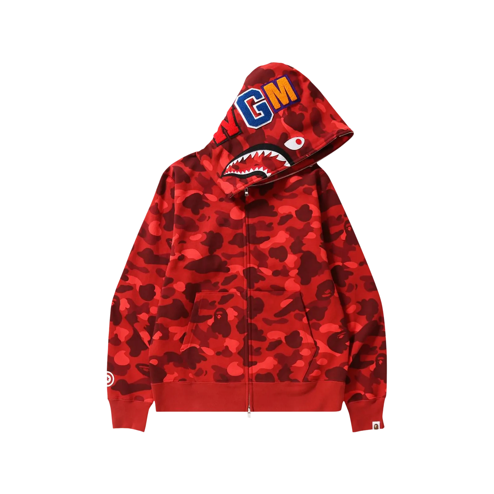 COLOR CAMO SHARK FULL ZIP HOODIE « RED »