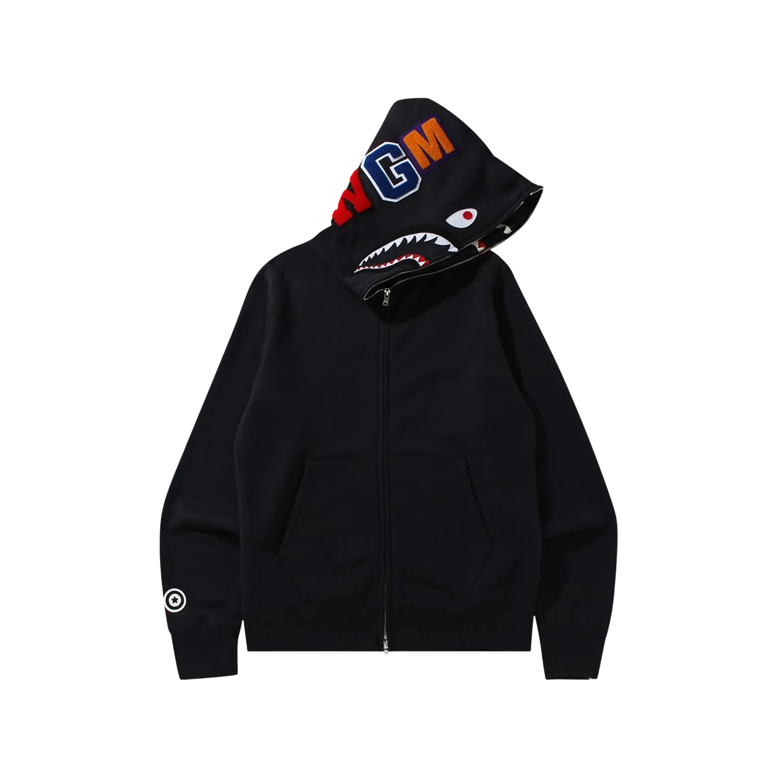 DOUBLE SIDE SHARK FULL ZIP HOODIE « BLACK »