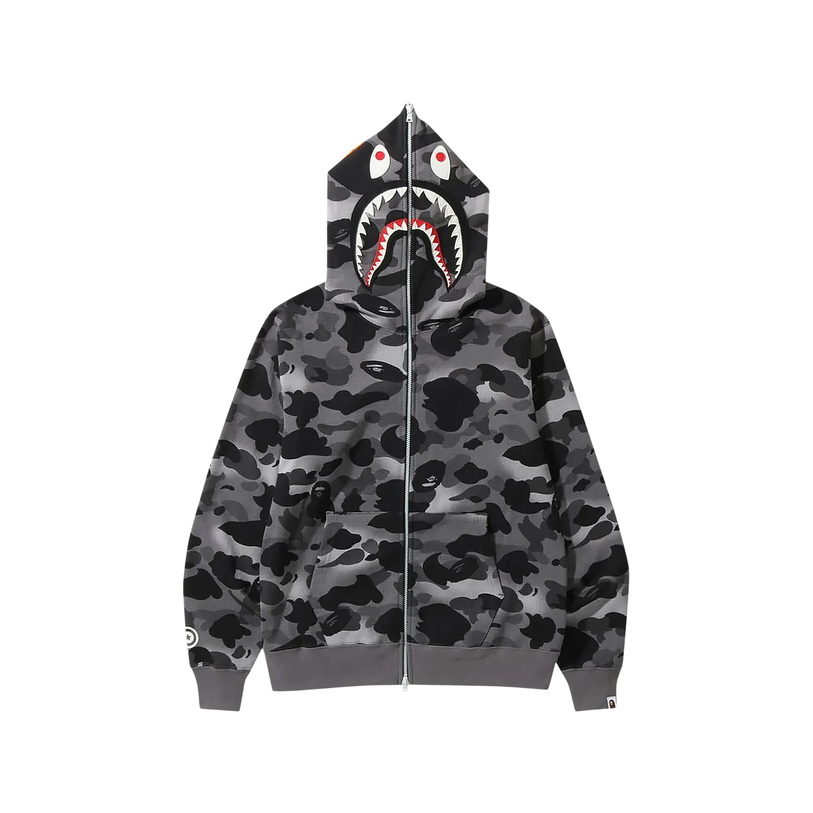 GRID CAMO SHARK FULL ZIP HOODIE « BLACK »