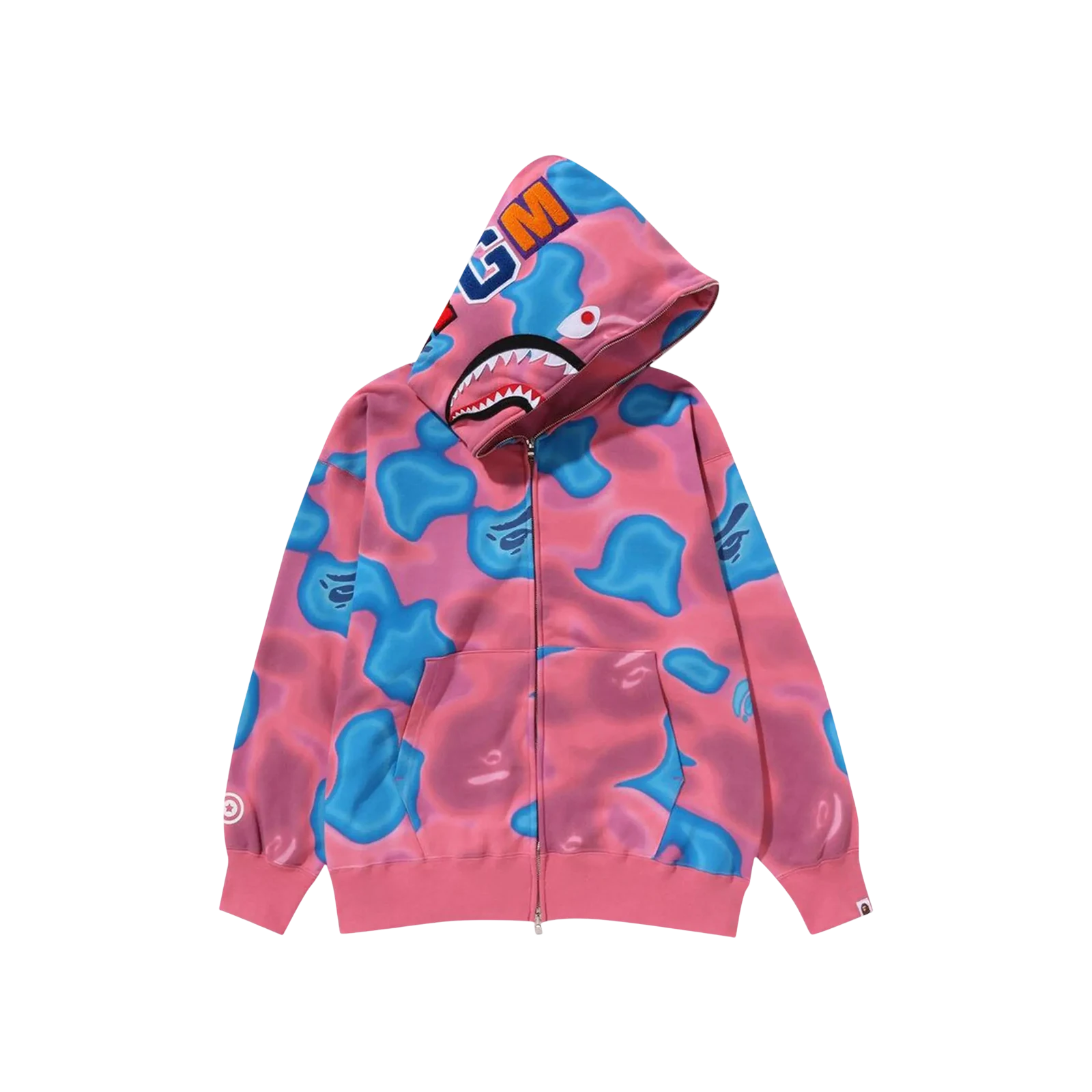 LIQUID CAMO SHARK RELAXED FIT FULL ZIP HOODIE « PINK »