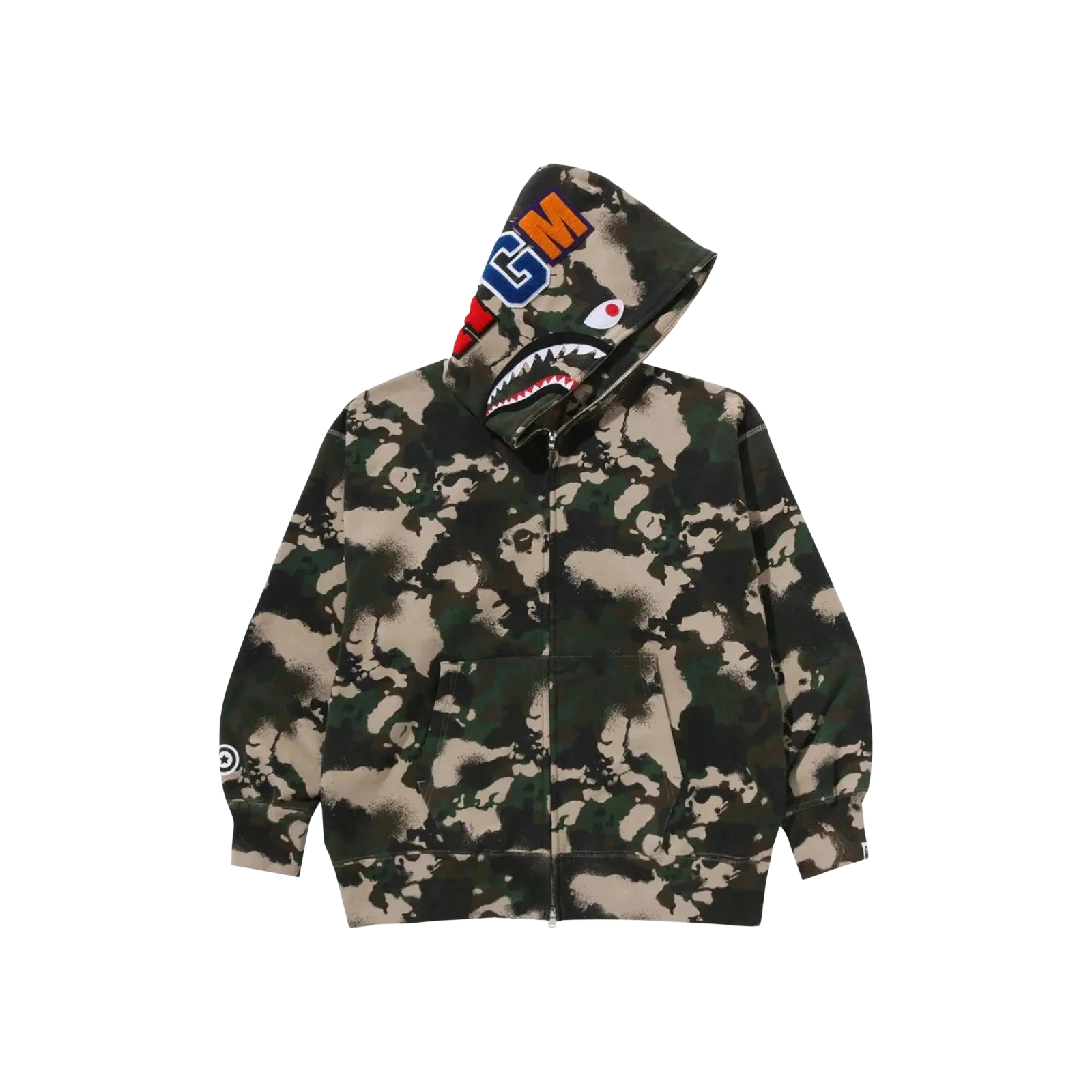 MAP CAMO SHARK RELAXED FIT FULL ZIP HOODIE « GREEN »