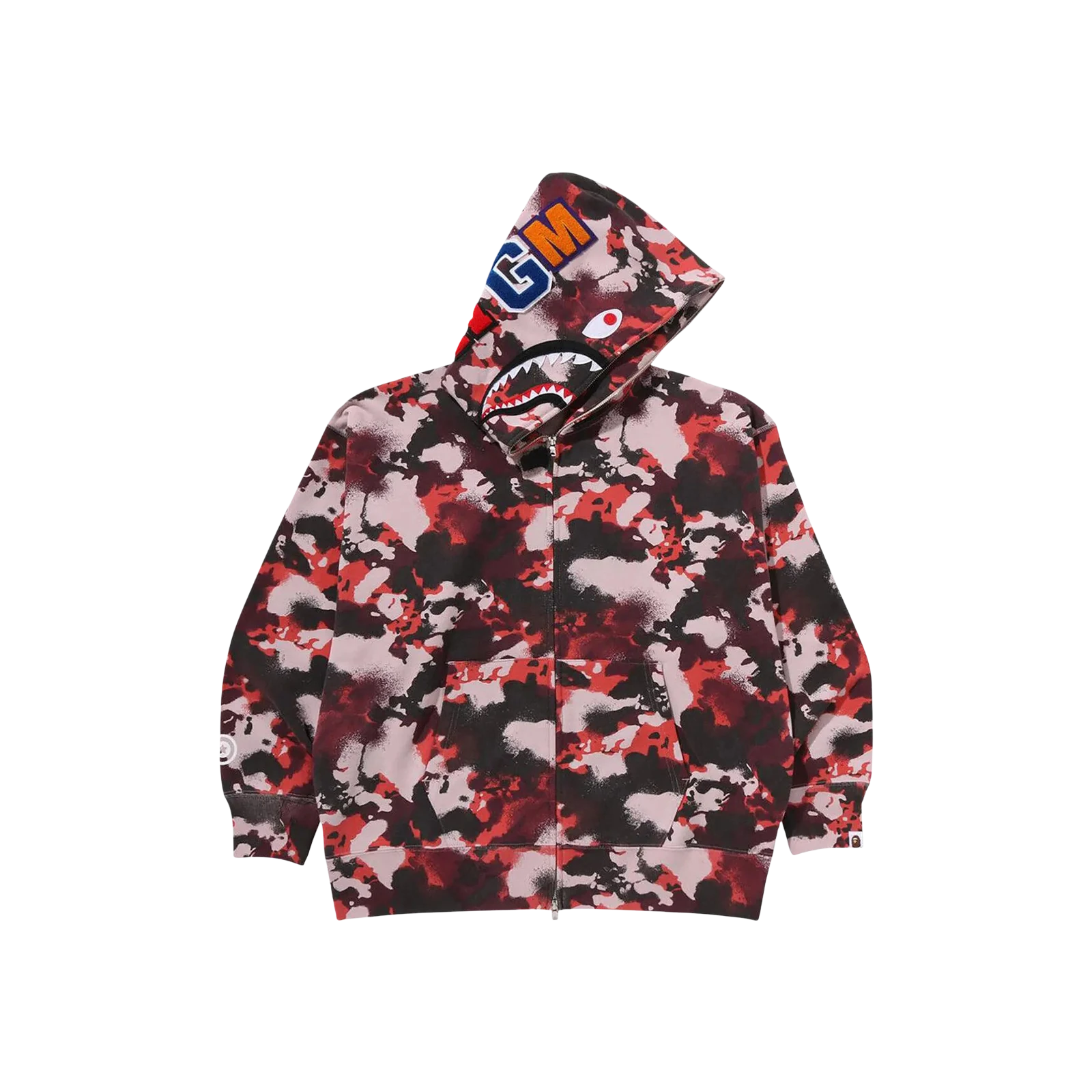MAP CAMO SHARK RELAXED FIT FULL ZIP HOODIE « RED »