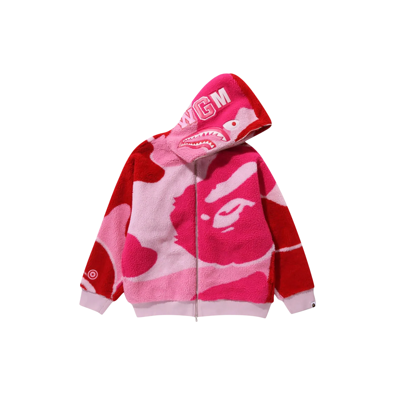 MEGA ABC CAMO SHARK BOA HOODIE « PINK »
