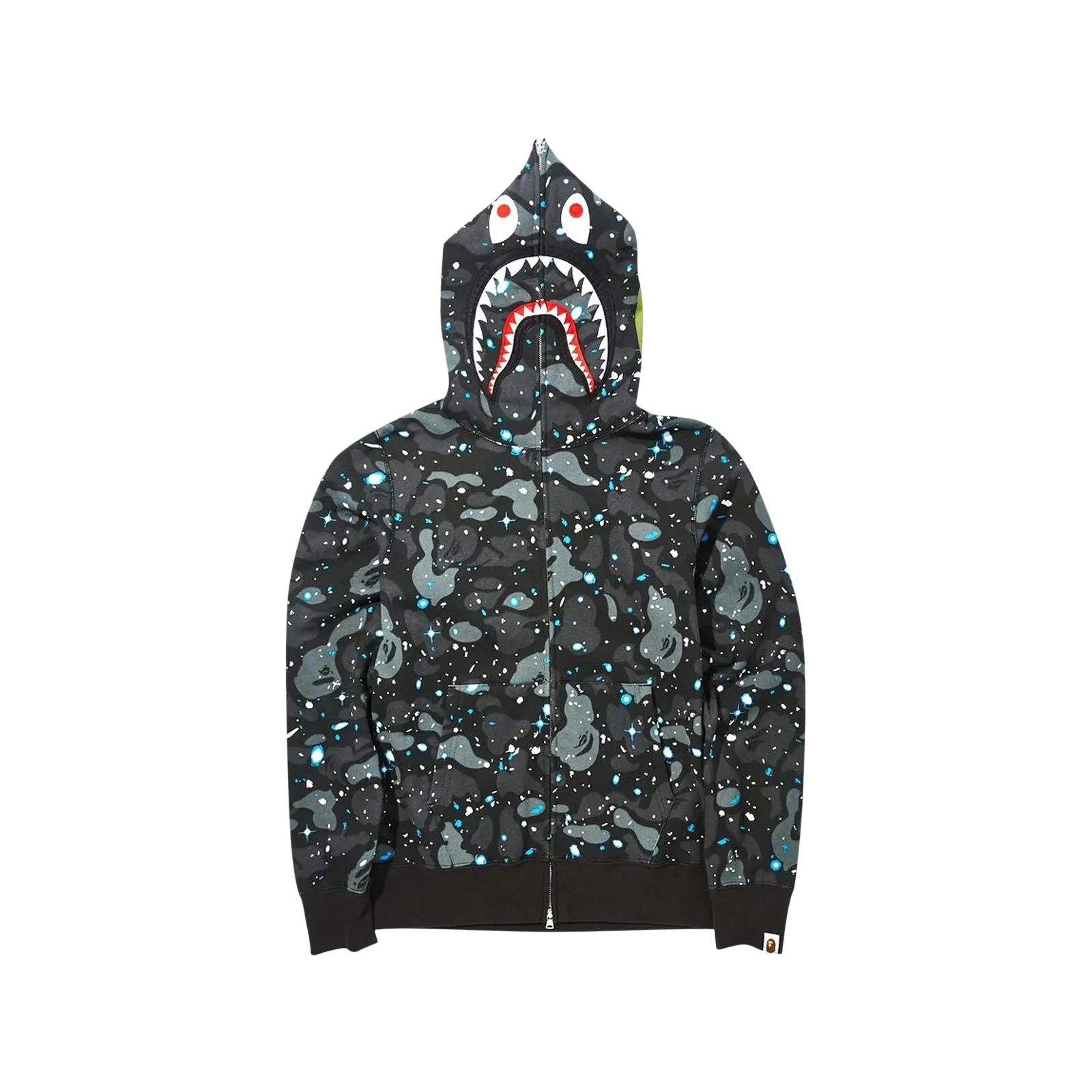 SPACE CAMO SHARK FULL ZIP HOODIE « BLACK »