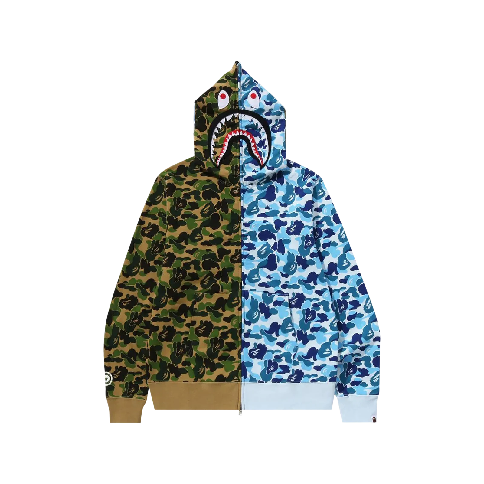 ABC CAMO CRAZY SHARK FULL ZIP HOODIE « GREEN/BLUE »