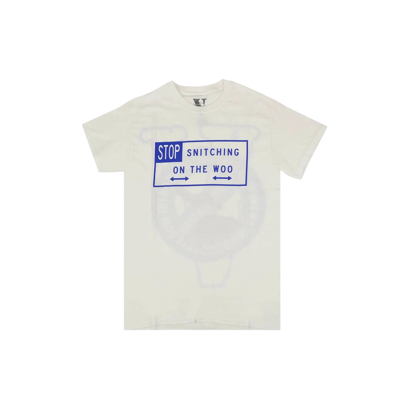 POP SMOKE X STOP SNITCHING SHORT-SLEEVE T-SHIRT « WHITE/BLUE »
