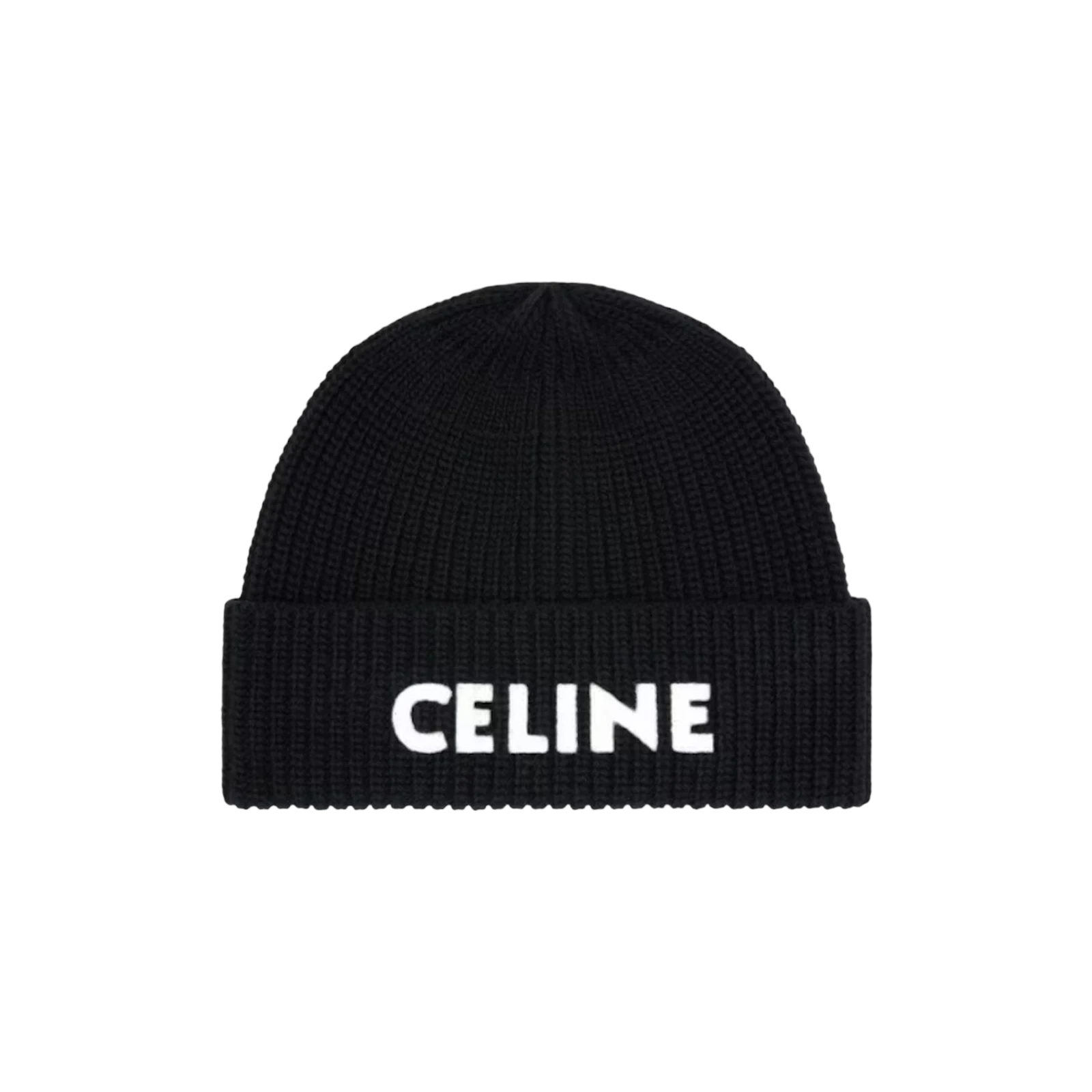 BONNET EN LAINE BRODÉ NOIR