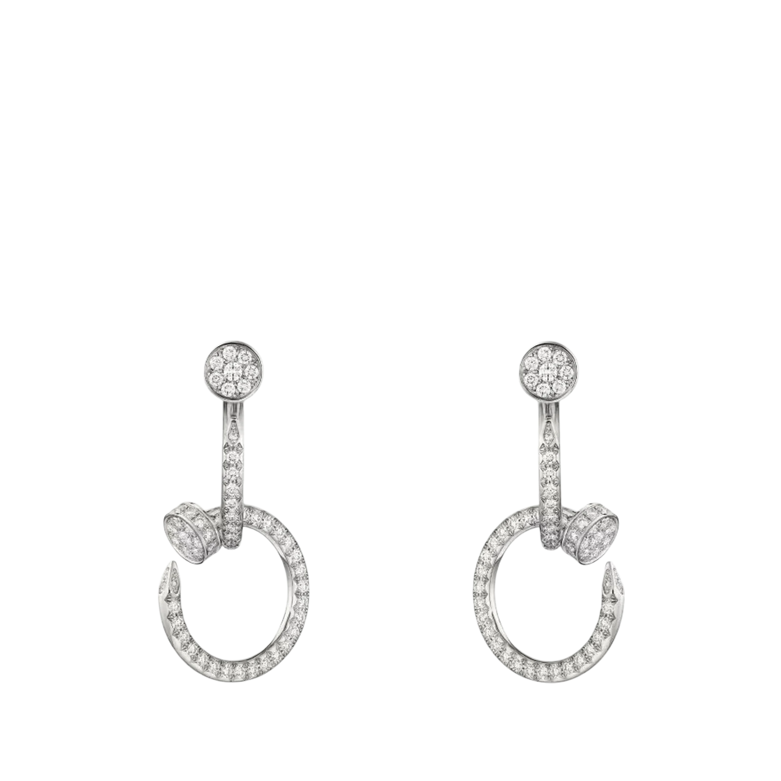 BOUCLES D’OREILLES JUSTE UN CLOU DOUBLE SEMI-PAVÉES