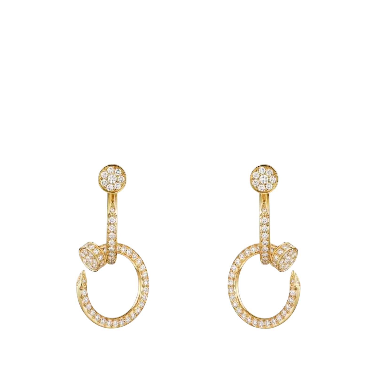 BOUCLES D’OREILLES JUSTE UN CLOU DOUBLE SEMI-PAVÉES