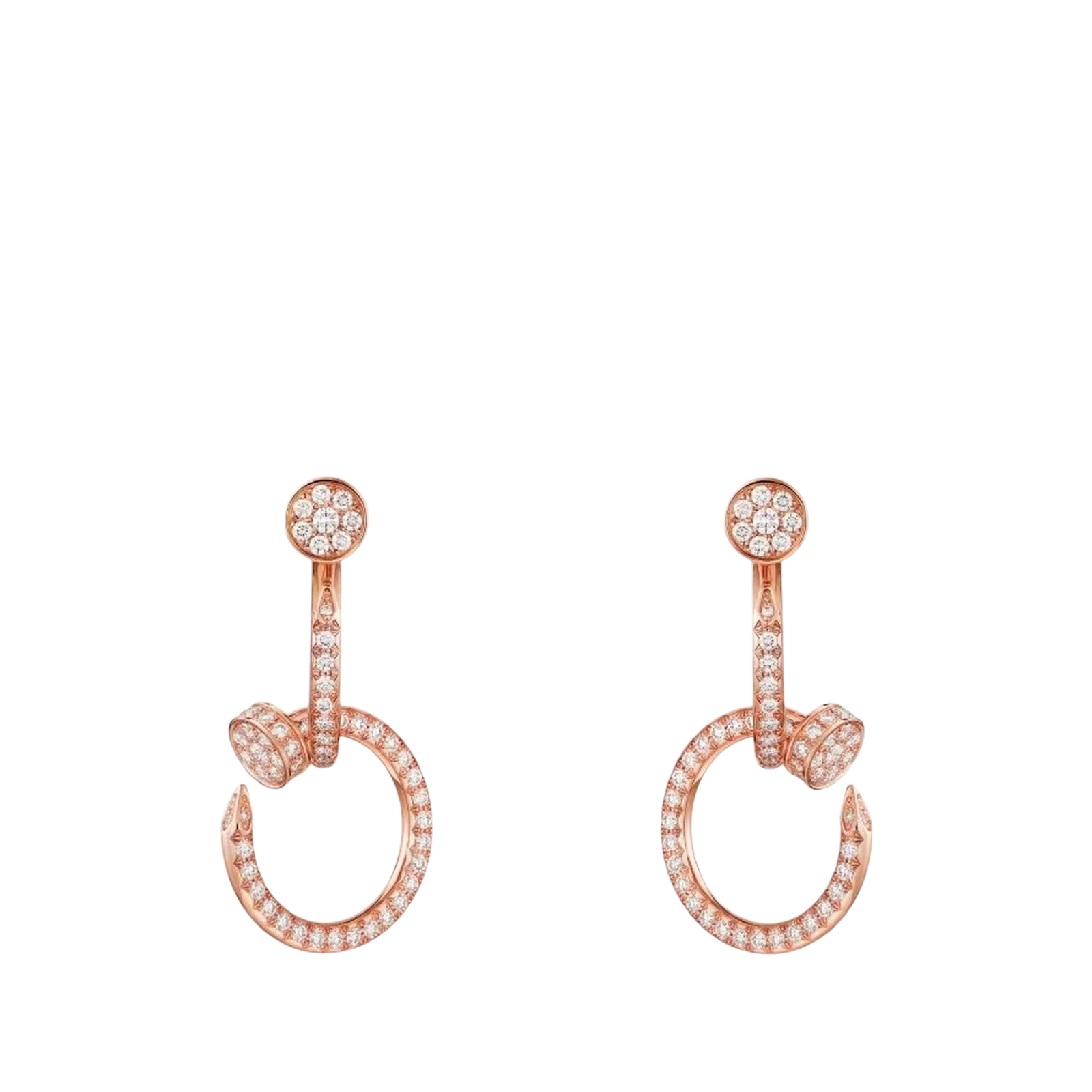 BOUCLES D’OREILLES JUSTE UN CLOU DOUBLE SEMI-PAVÉES