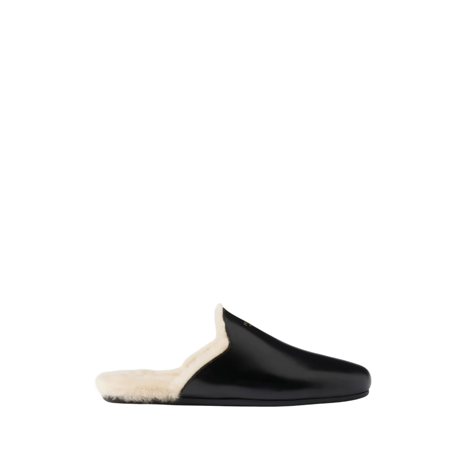 BRUSHED LEATHER AND SHEARLING MULES