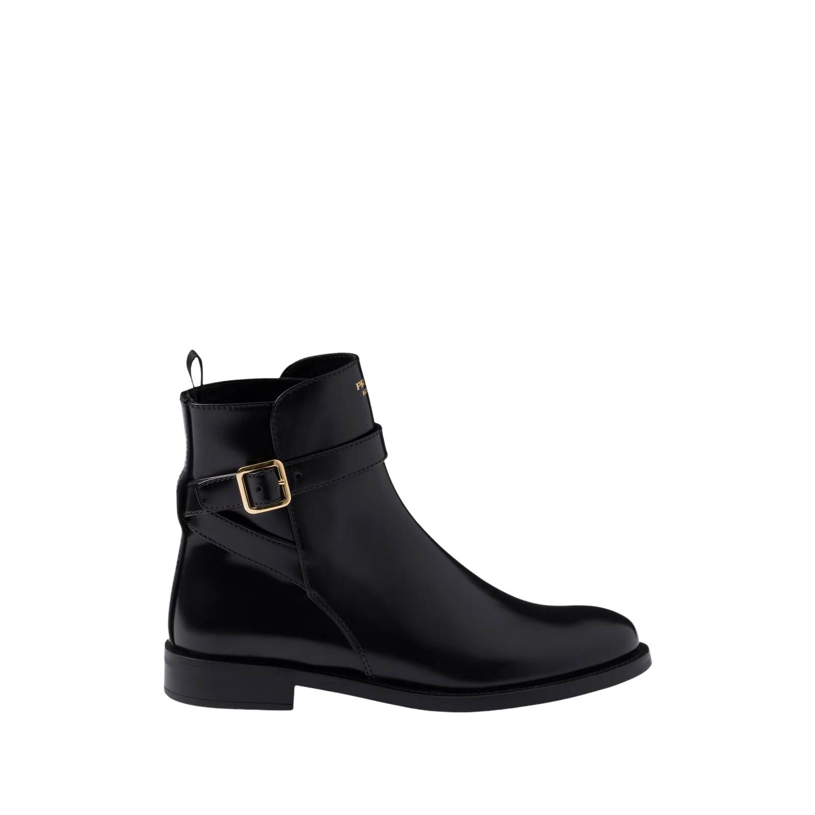 BRUSHED LEATHER ANKLE WITH STRAP