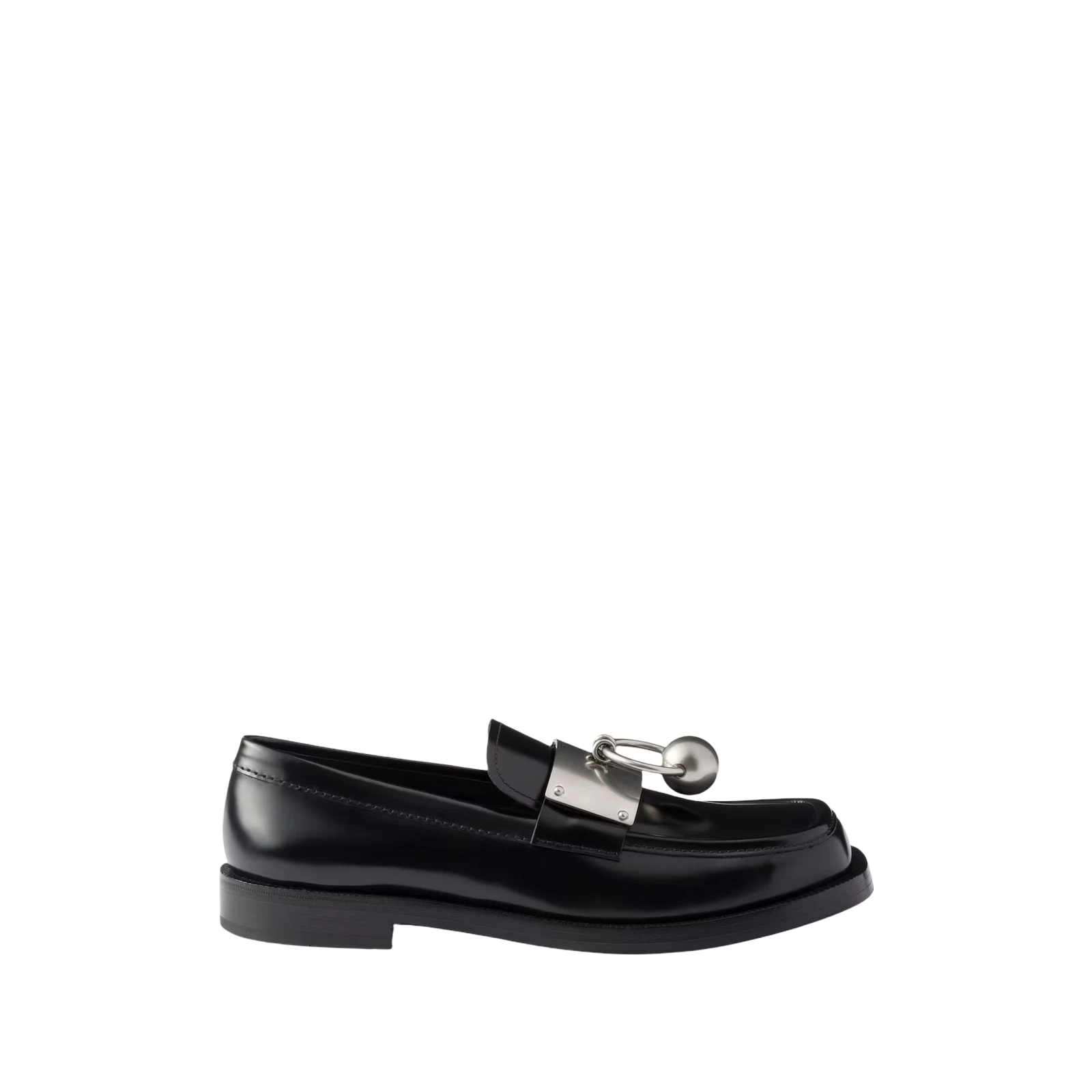 BRUSHED LEATHER LOAFERS WITH METAL RING