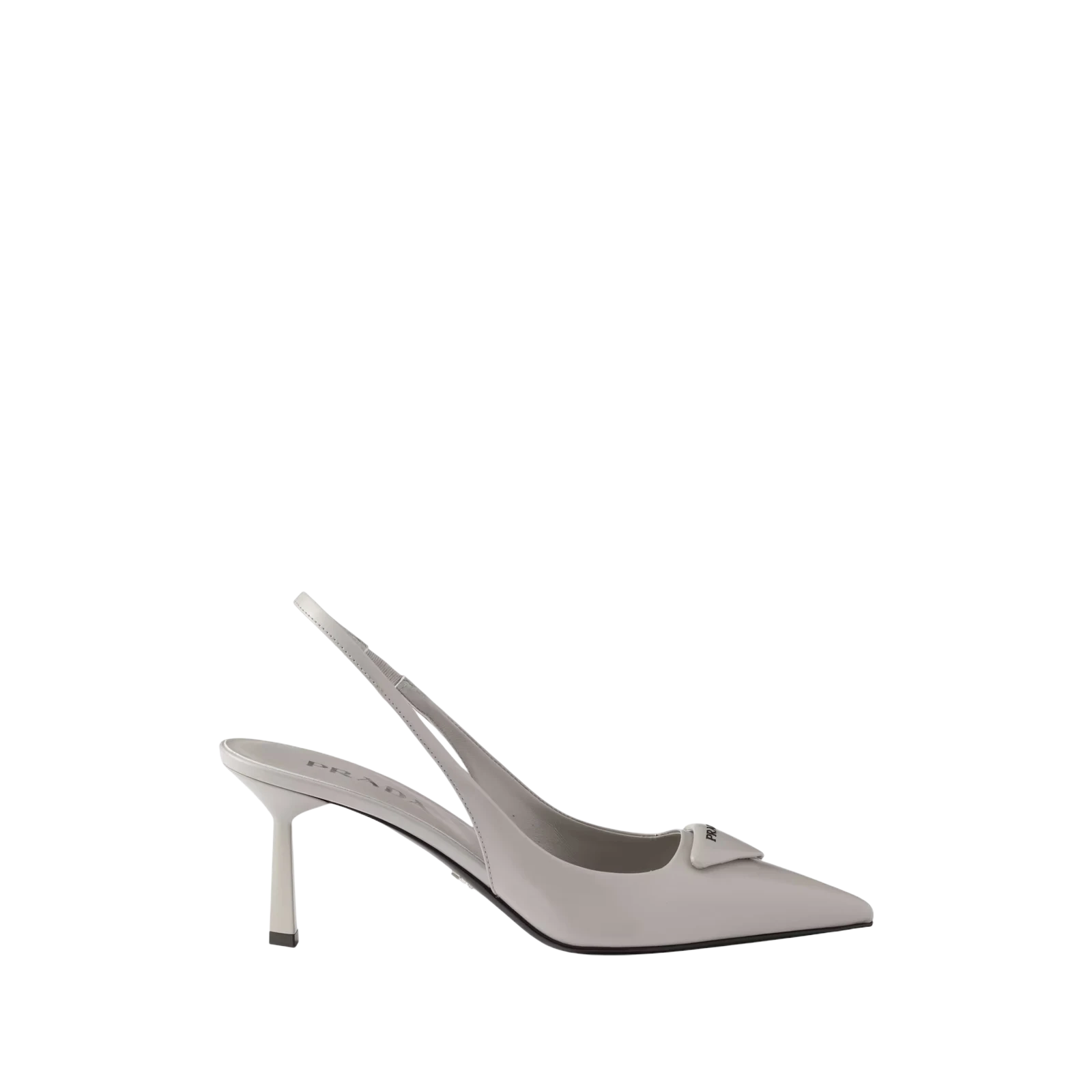 BRUSHED LEATHER SLINGBACK PUMPS 75MM