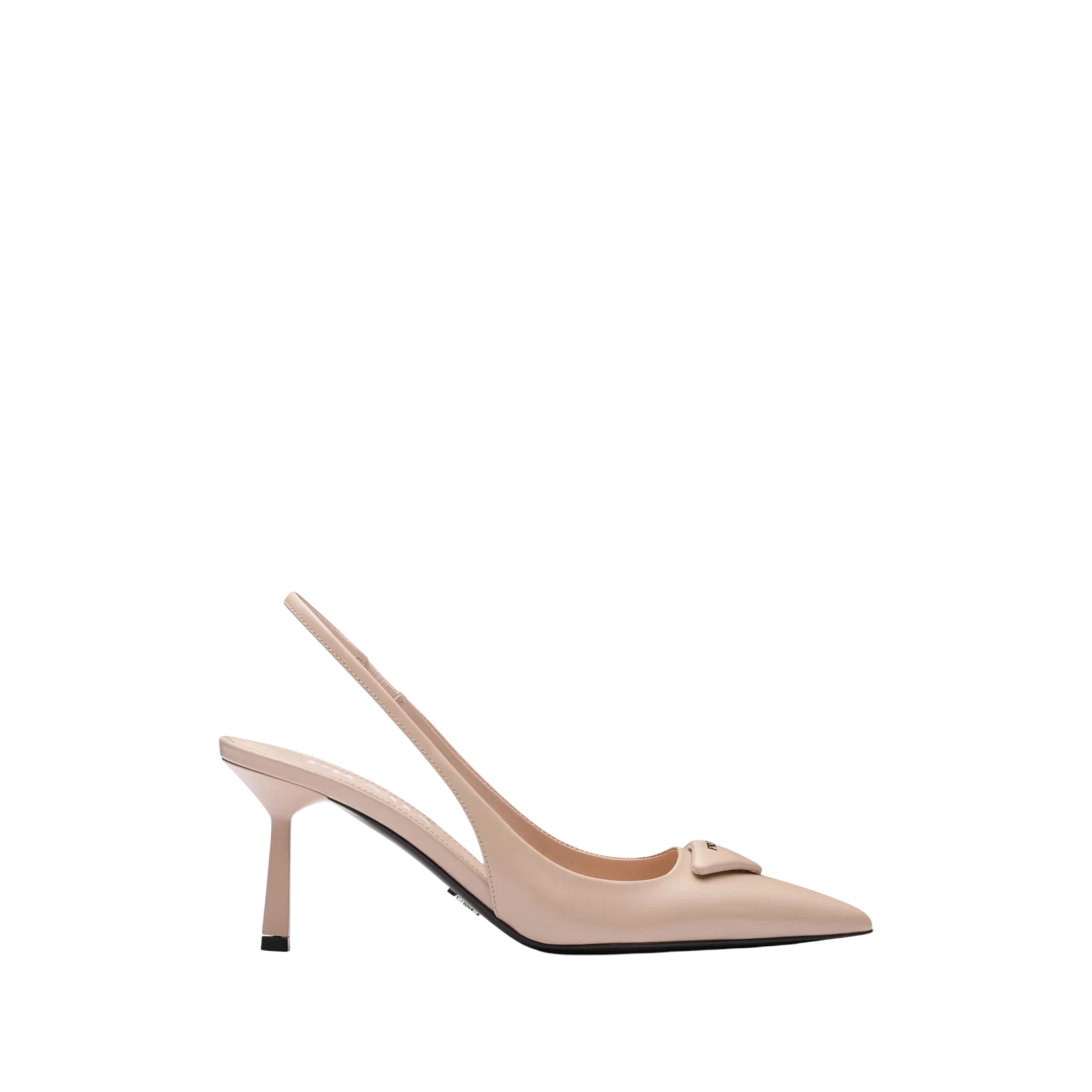 BRUSHED LEATHER SLINGBACK PUMPS 75MM