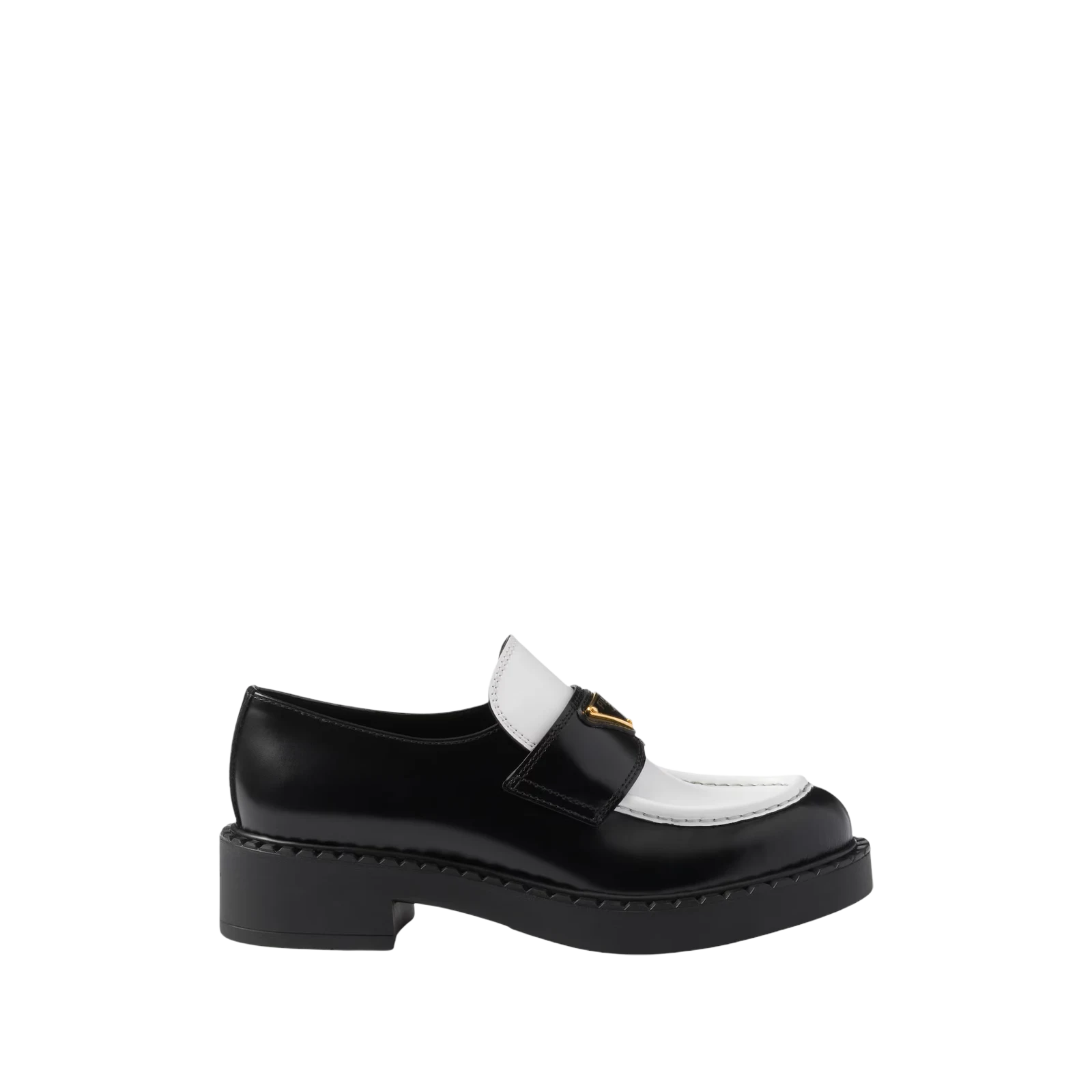 CHOCOLATE TWO-TONE BRUSHED LEATHER LOAFERS