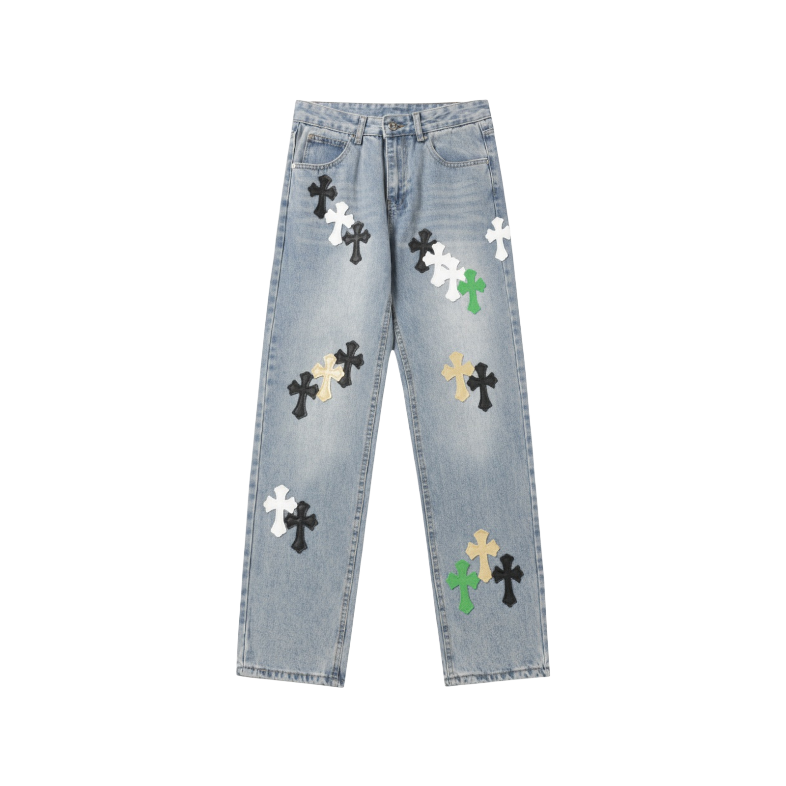CROSS PATCH JEANS « BLACK GREEN BEIGE »