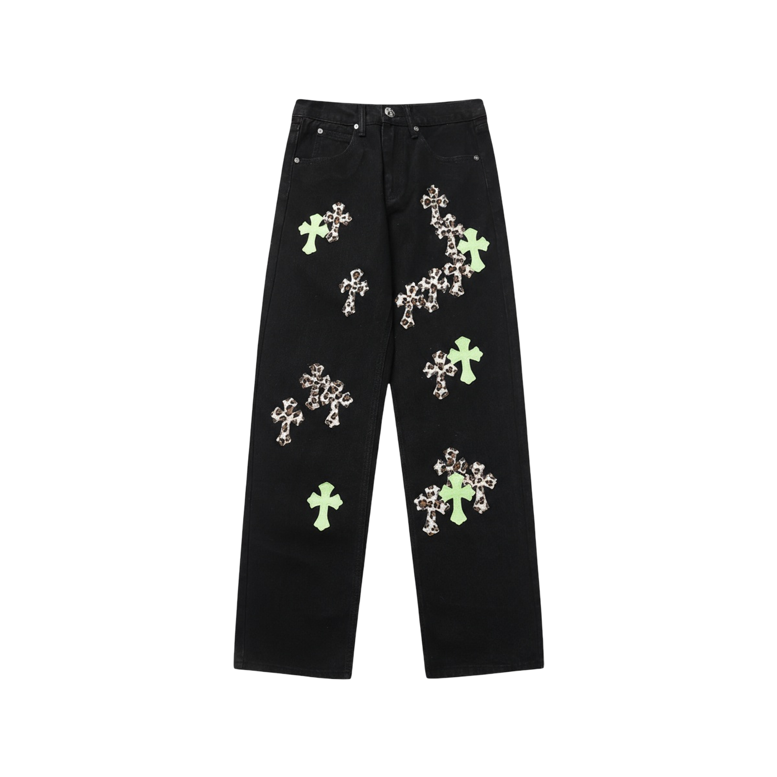 CROSS PATCH JEANS « LIGHT GREEN LEOPARD »
