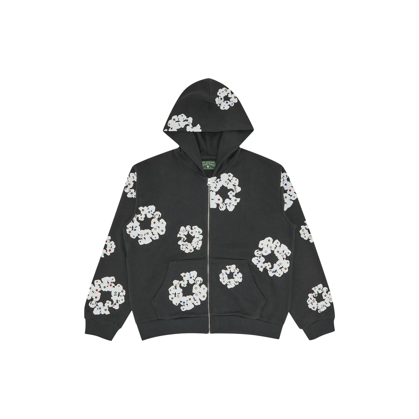RHINESTONE WREATH ZIP HOODIE « VINTAGE BLACK »