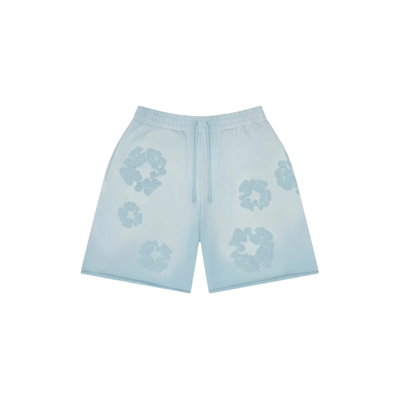 FADED MONO COTTON WREATH SWEATSHORTS « LIGHT BLUE »