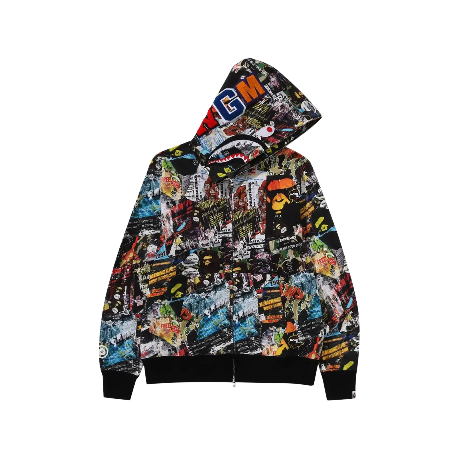FLYER PATTERN SHARK FULL ZIP HOODIE « MULTICOLOR »