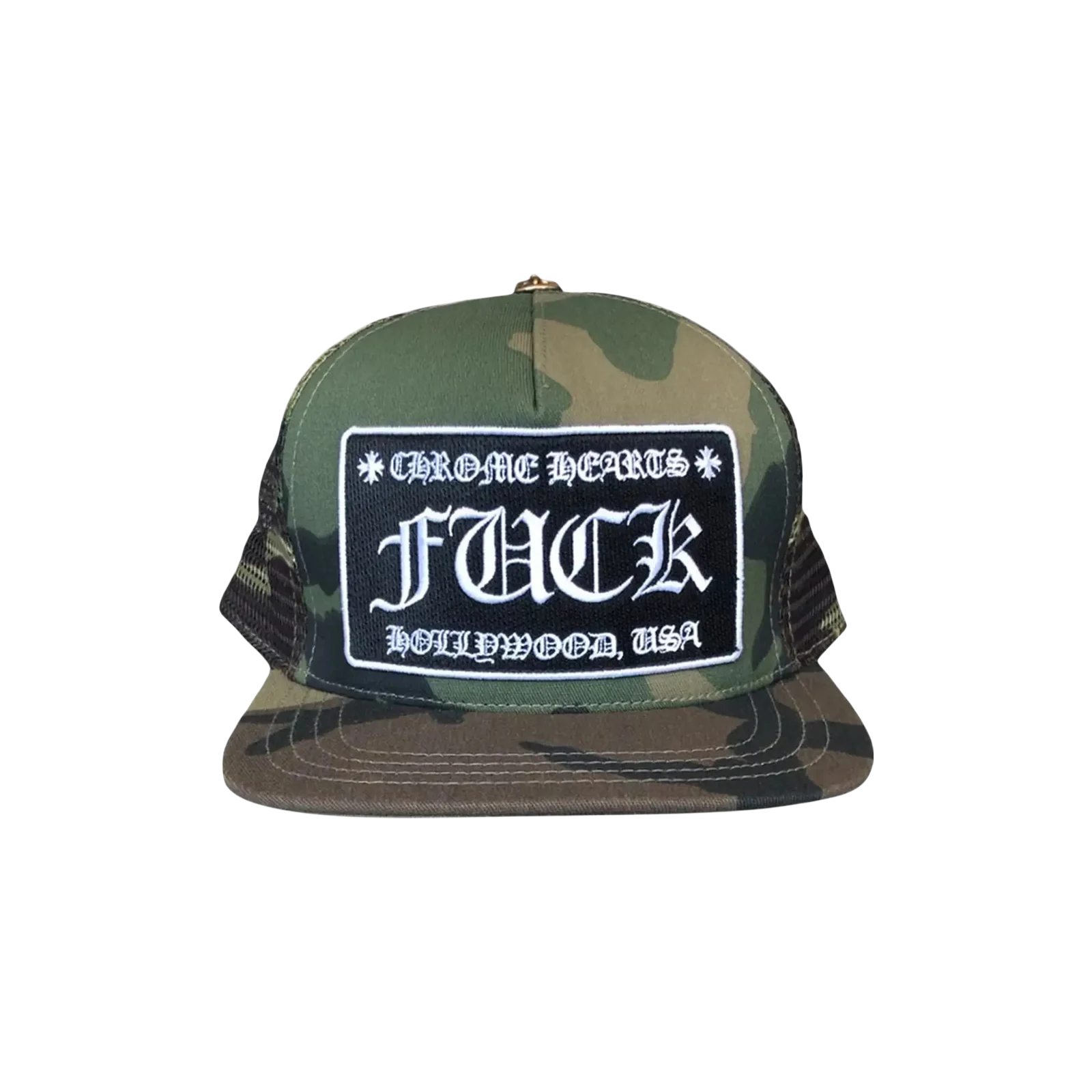 FUCK HOLLYWOOD TRUCKER HAT « GREEN CAMO »