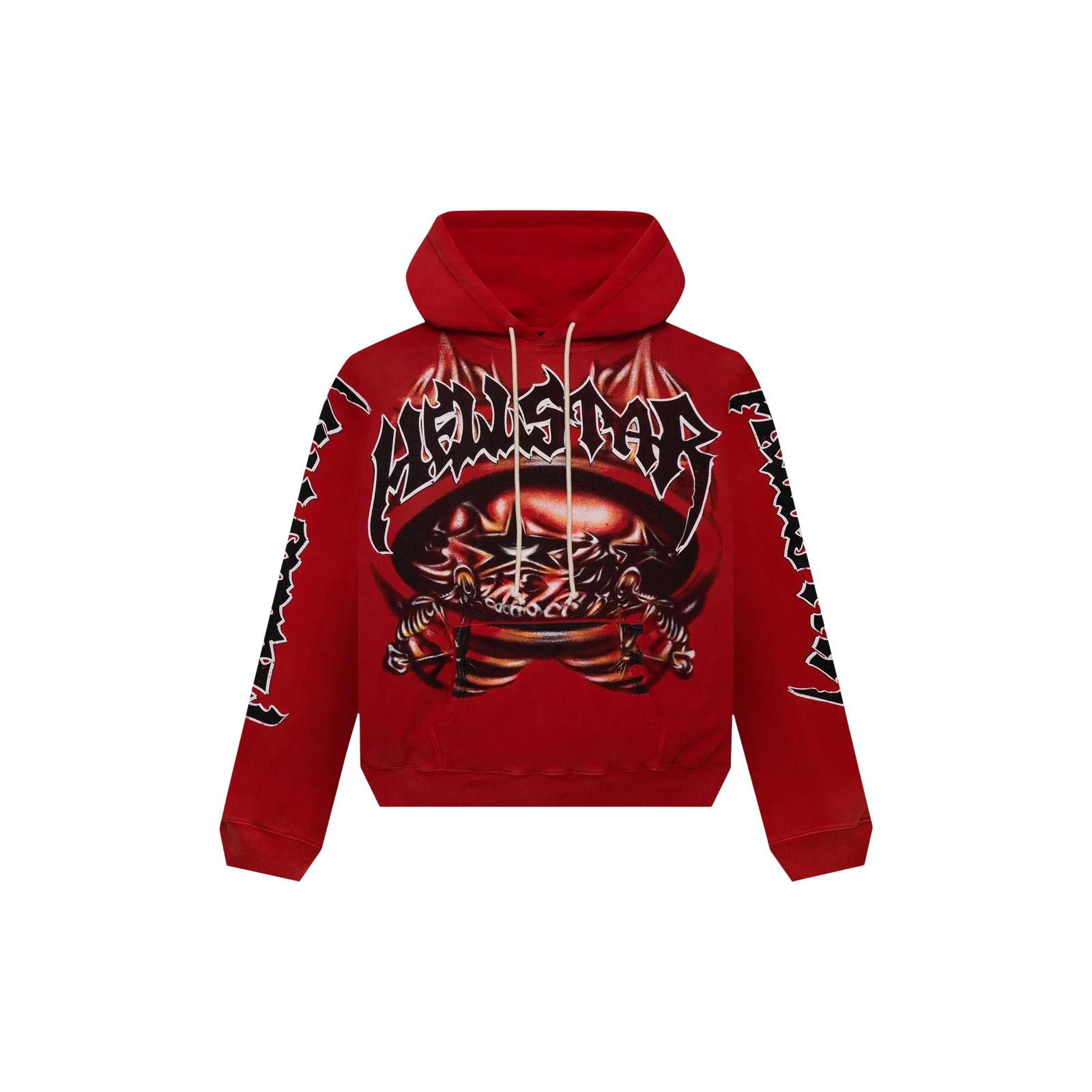 HALLOWEEN SKELETON AIRBRUSHED HOODIE « RED »
